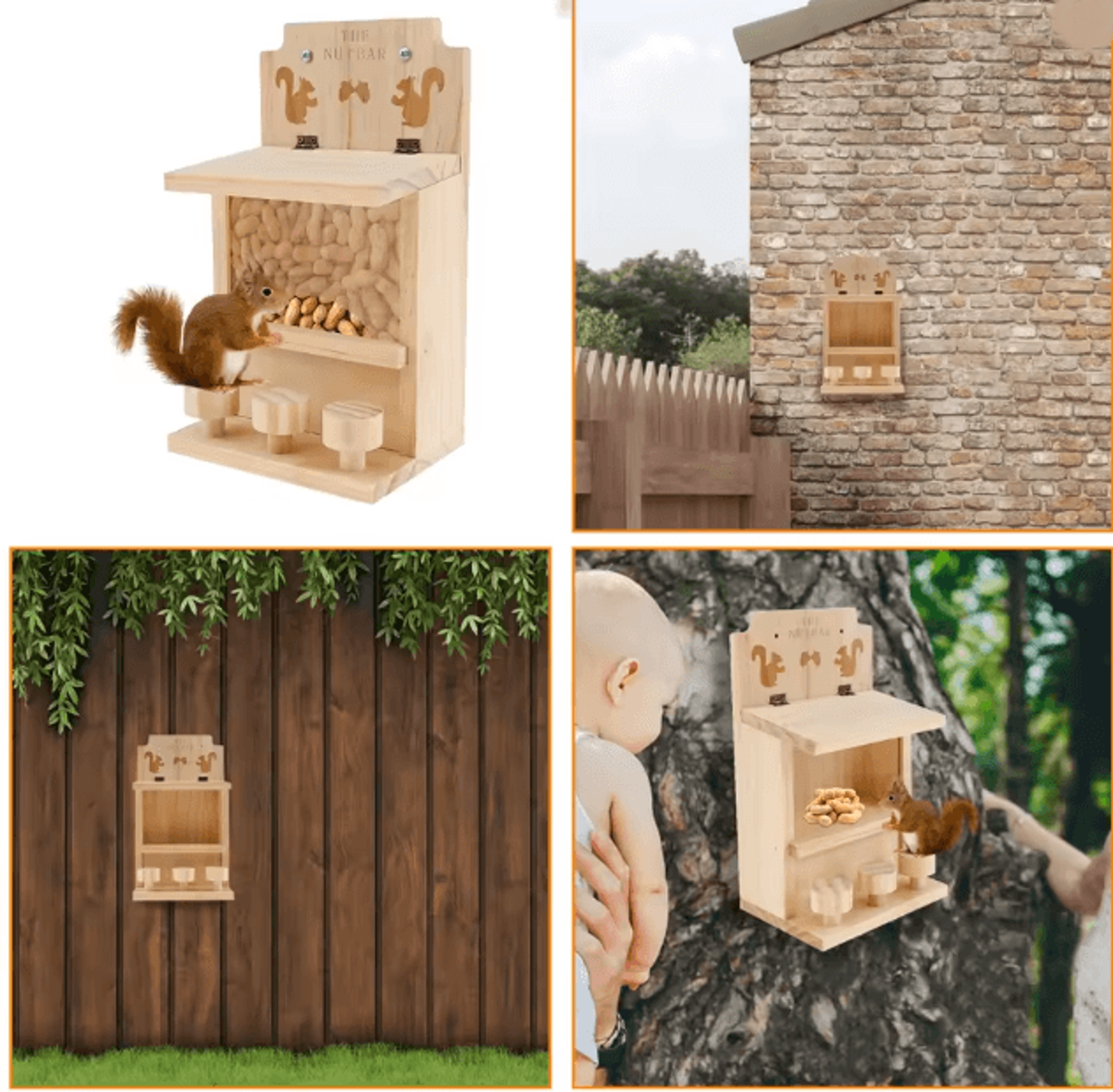 Large Wooden Squirrel Feeder Outdoor Squirrel House With Durable Design 3
