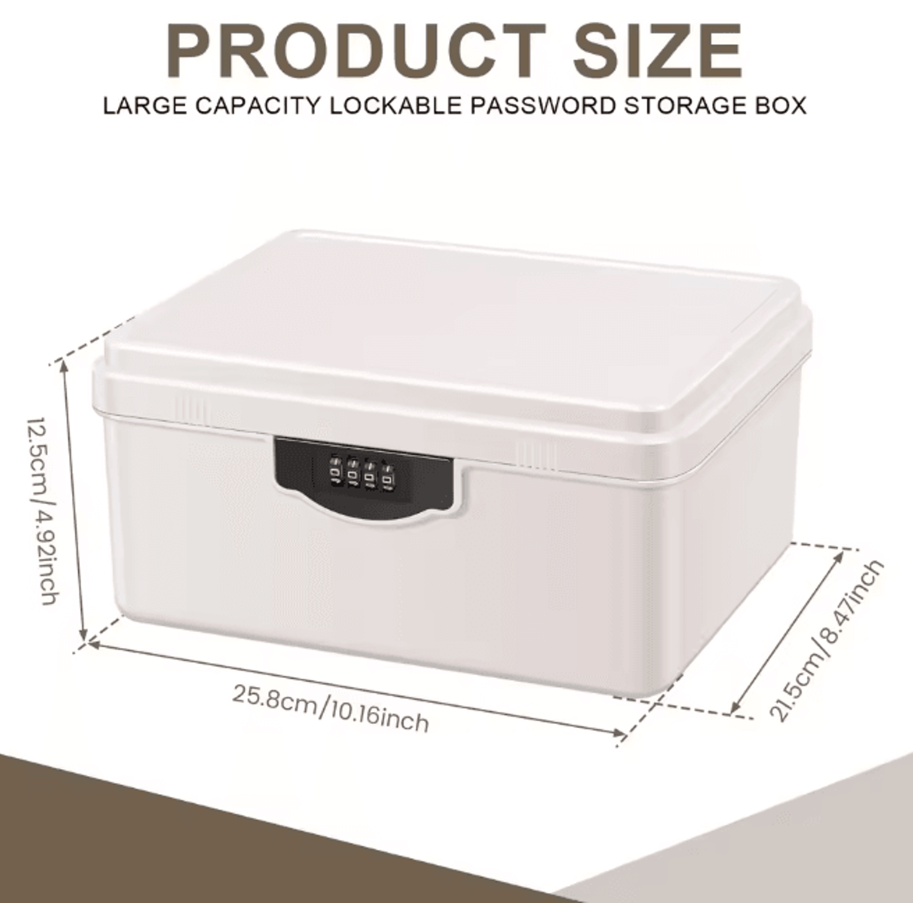 Portable Digital Password Lock Safe Box Secure Storage Organizer With Tray 5