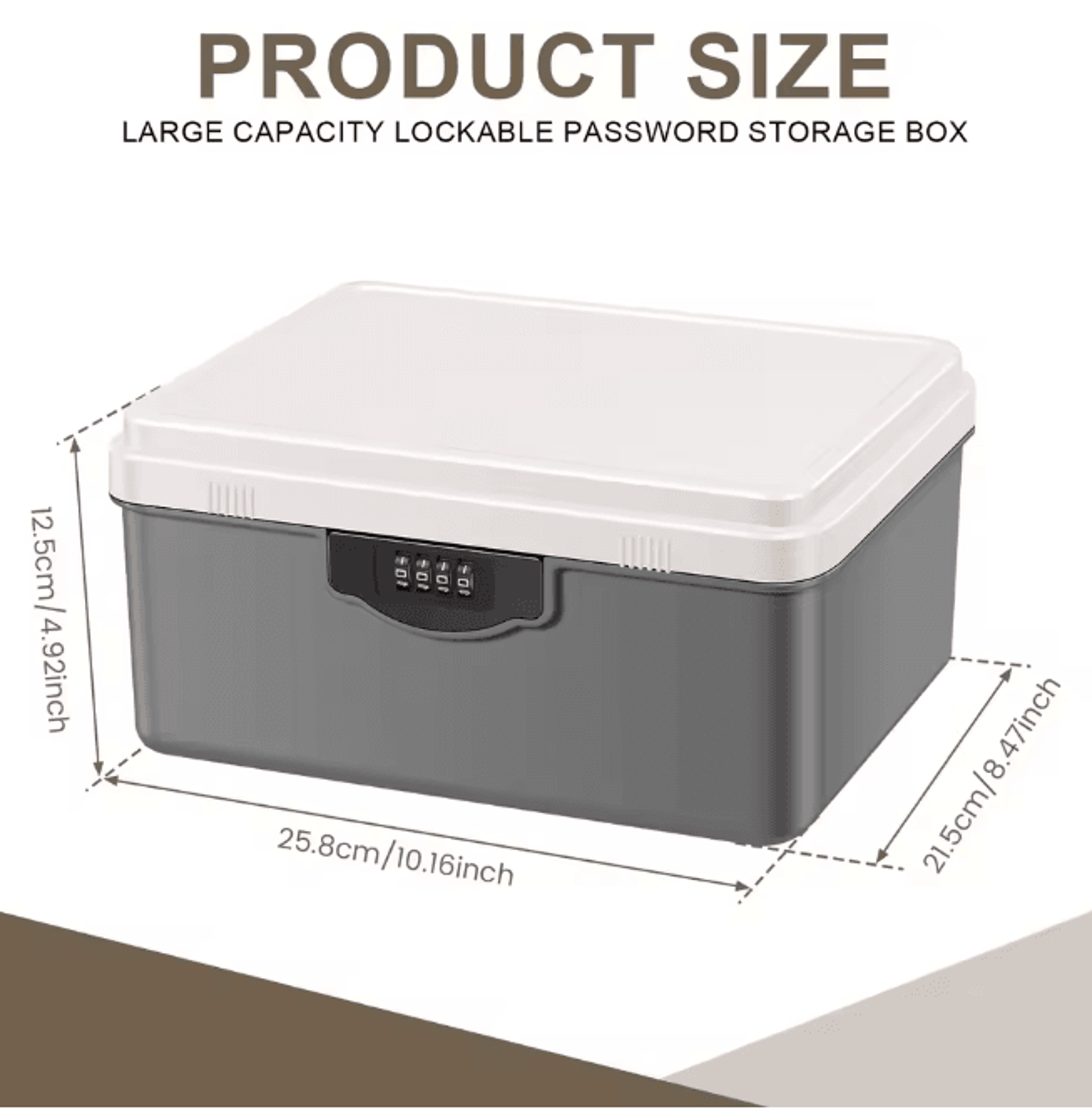 Portable Digital Password Lock Safe Box Secure Storage Organizer With Tray 6
