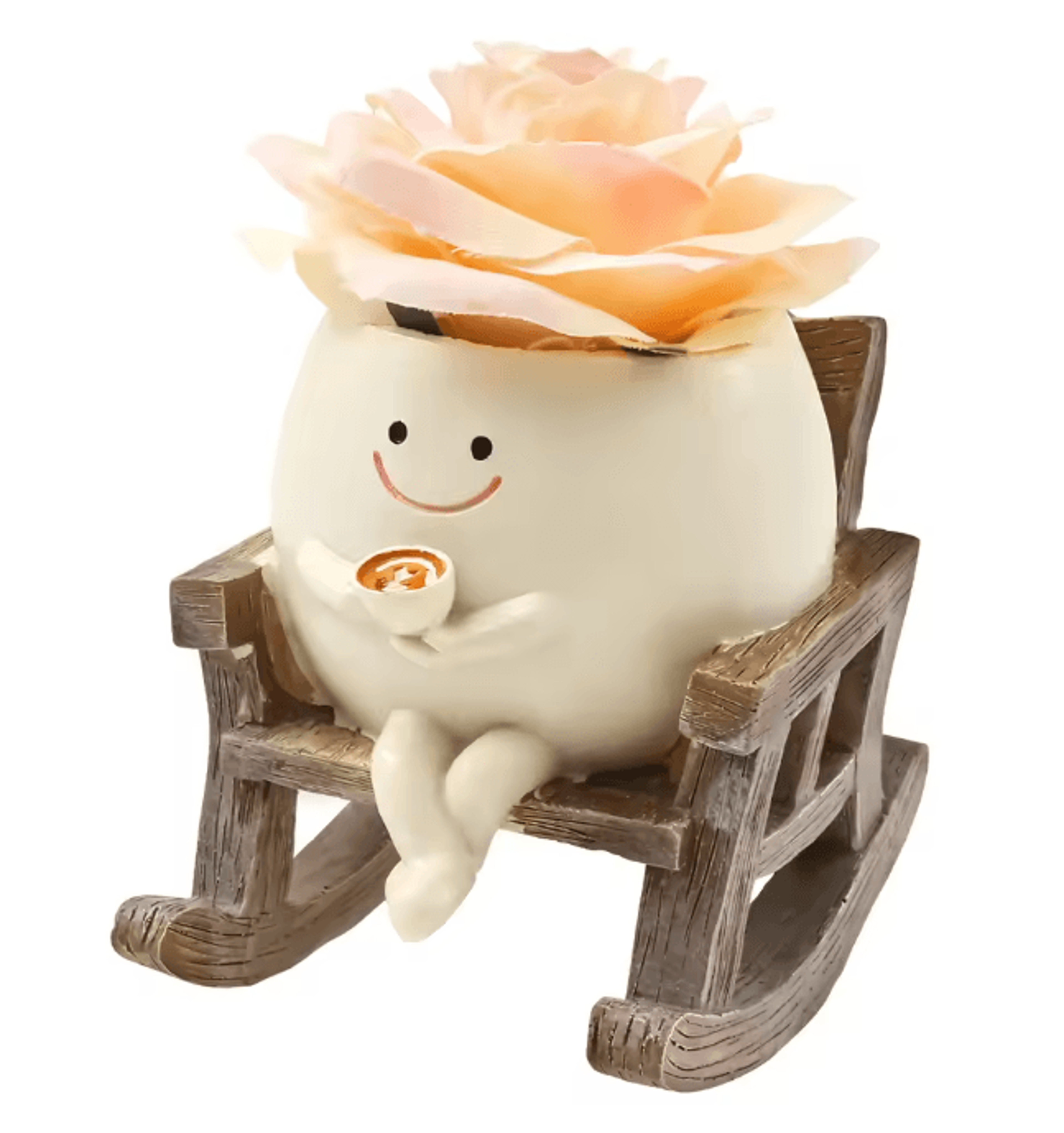 Smile Face Planter Rocking Chair Plant Pot Decorative Indoor Flower Pot 5