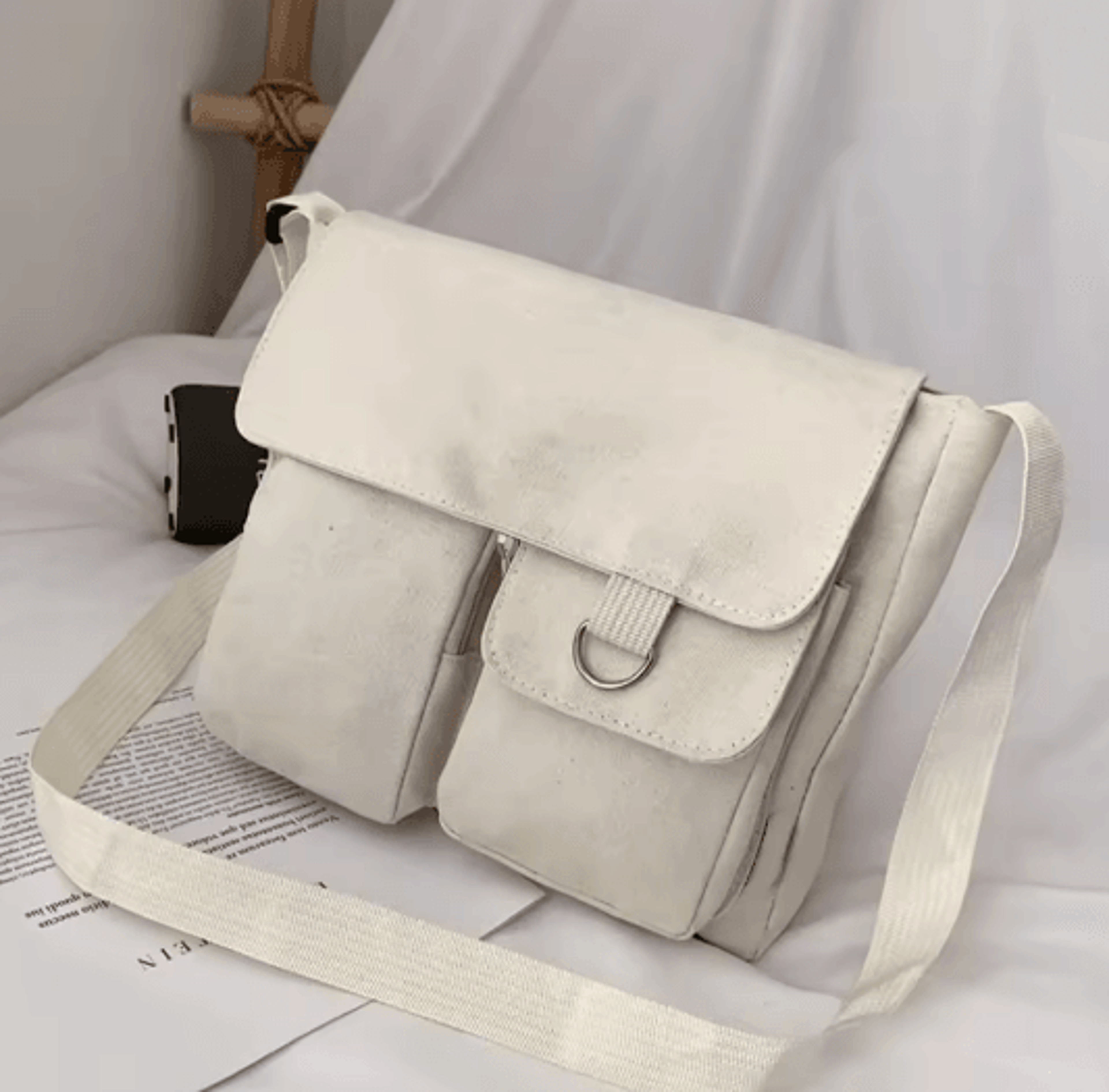 Canvas Crossbody Bag For Women Large Capacity Casual Shoulder Bag 3