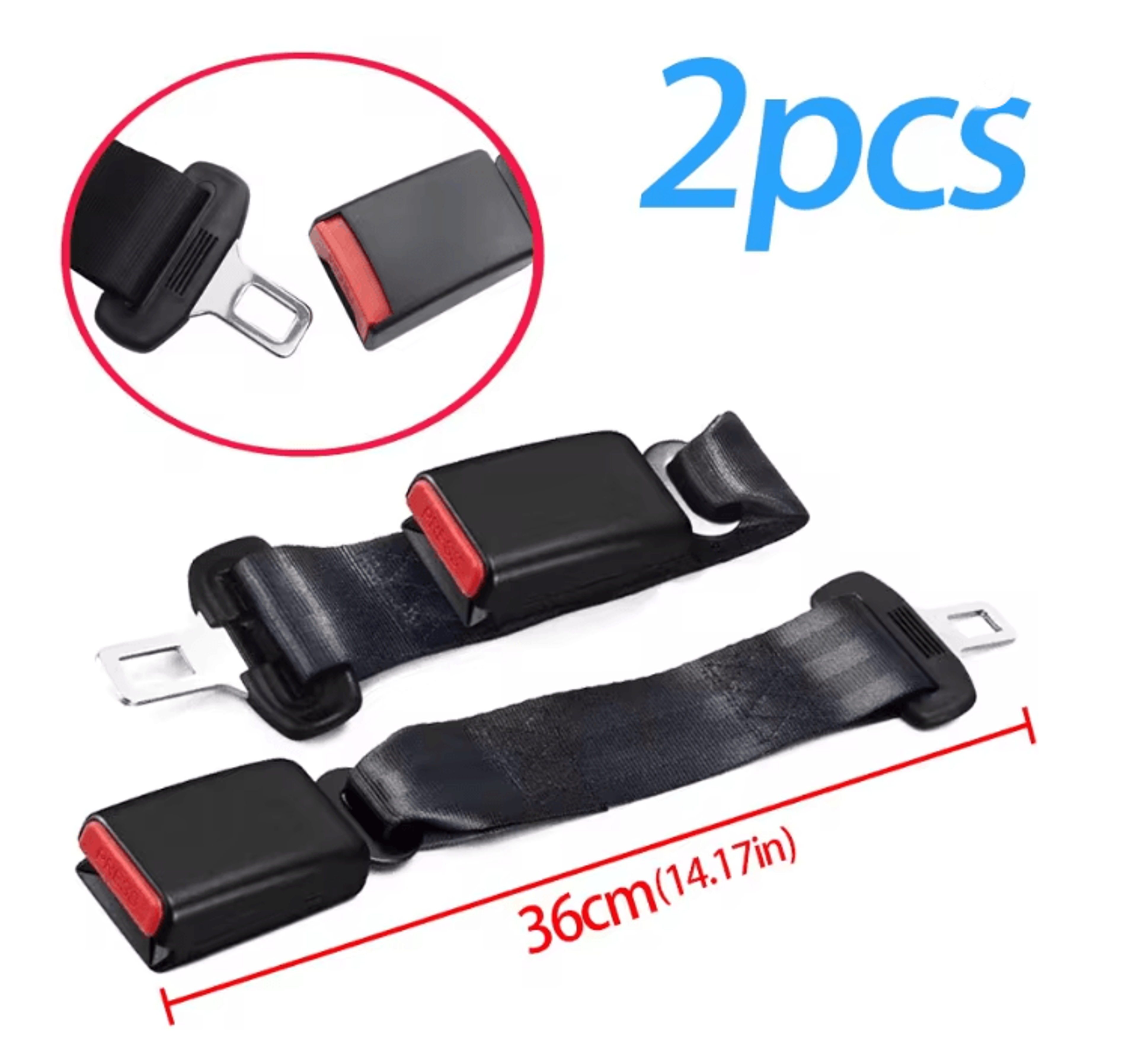 Car Seat Belt Extender Buckle Comfortable Lengthening Adapter 14