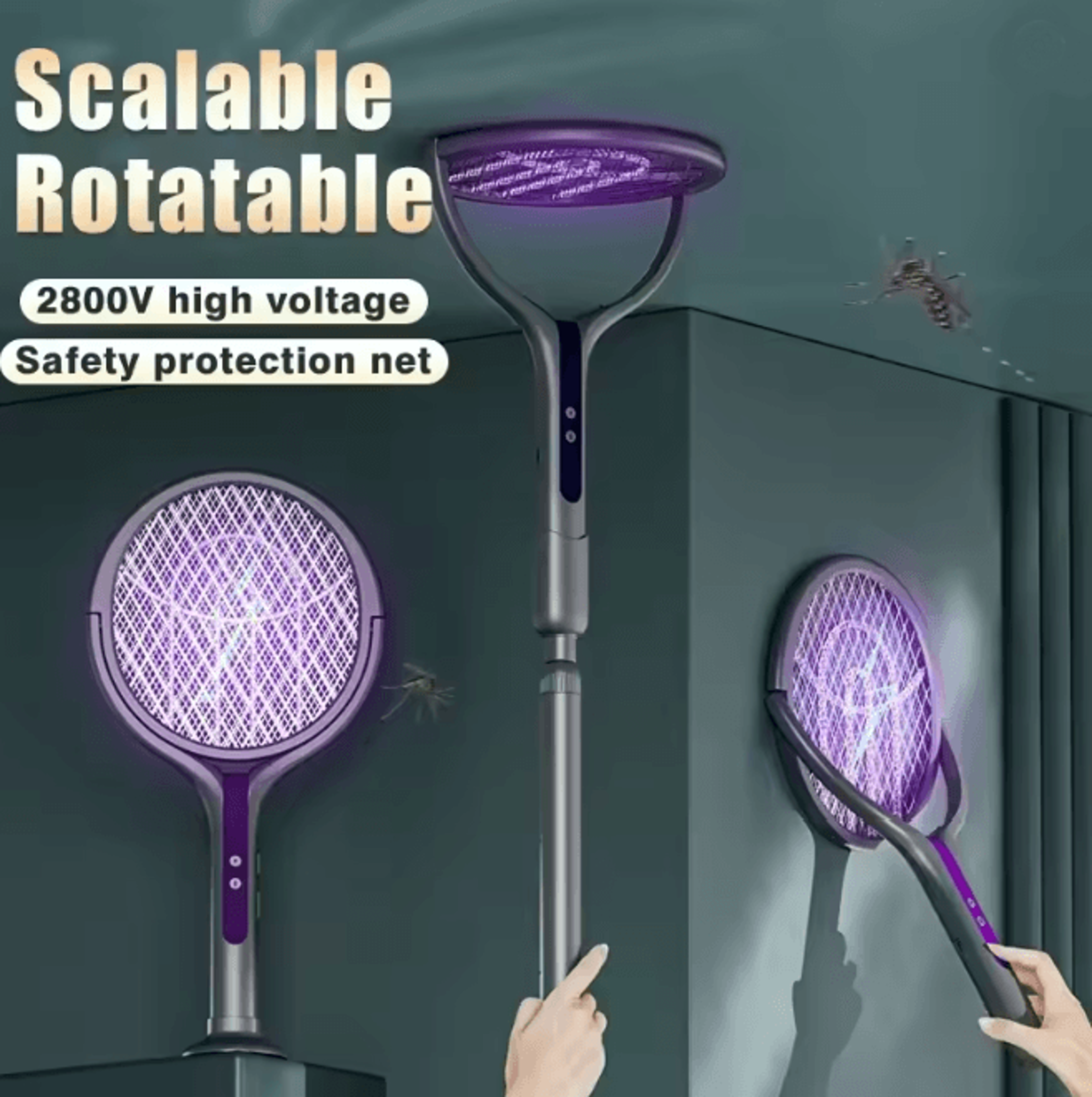 2 In 1 Electric Mosquito Swatter Bug Zapper And Trap Lamp 0