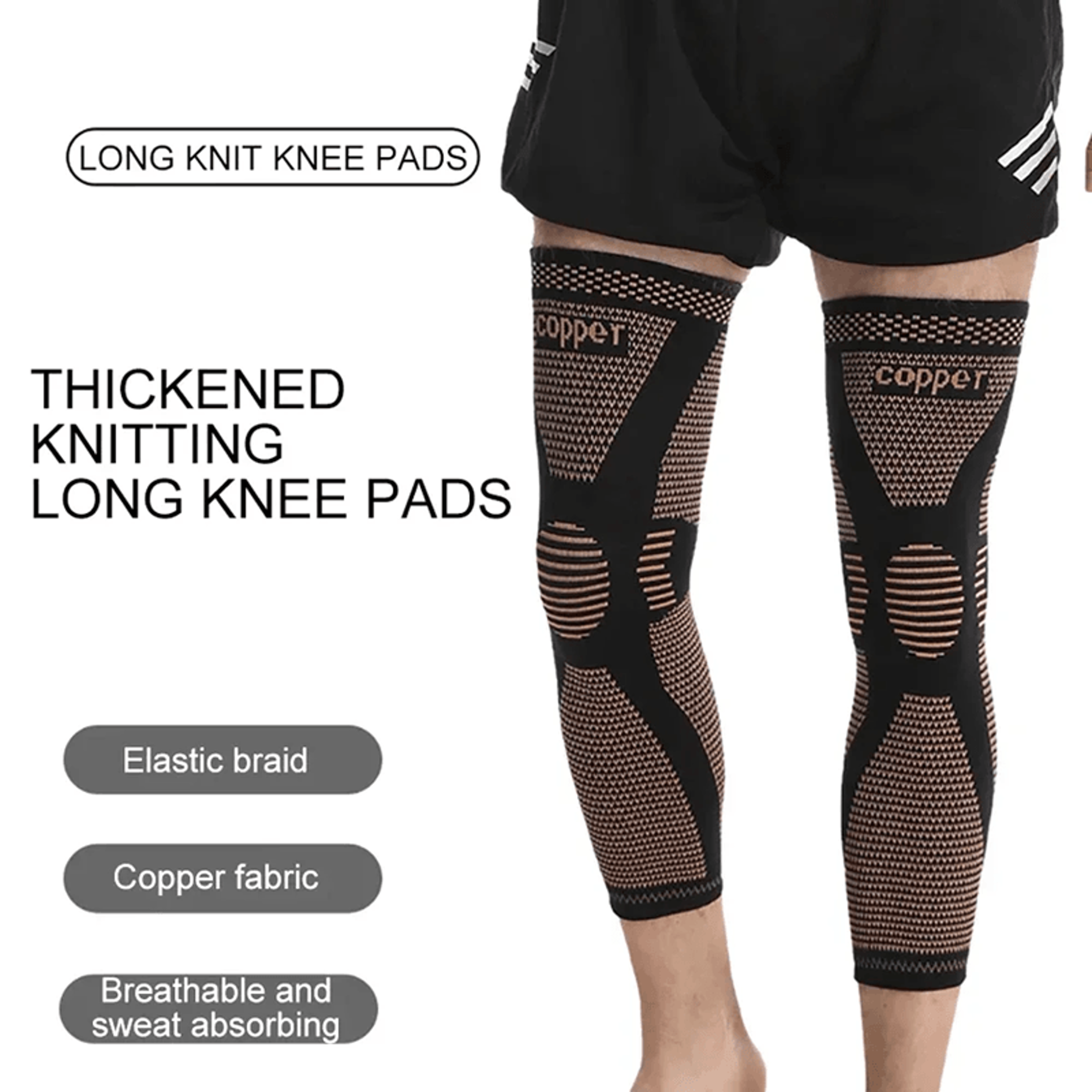 Copper Compression Full Leg Sleeve Knee Support For Sports And Recovery 1