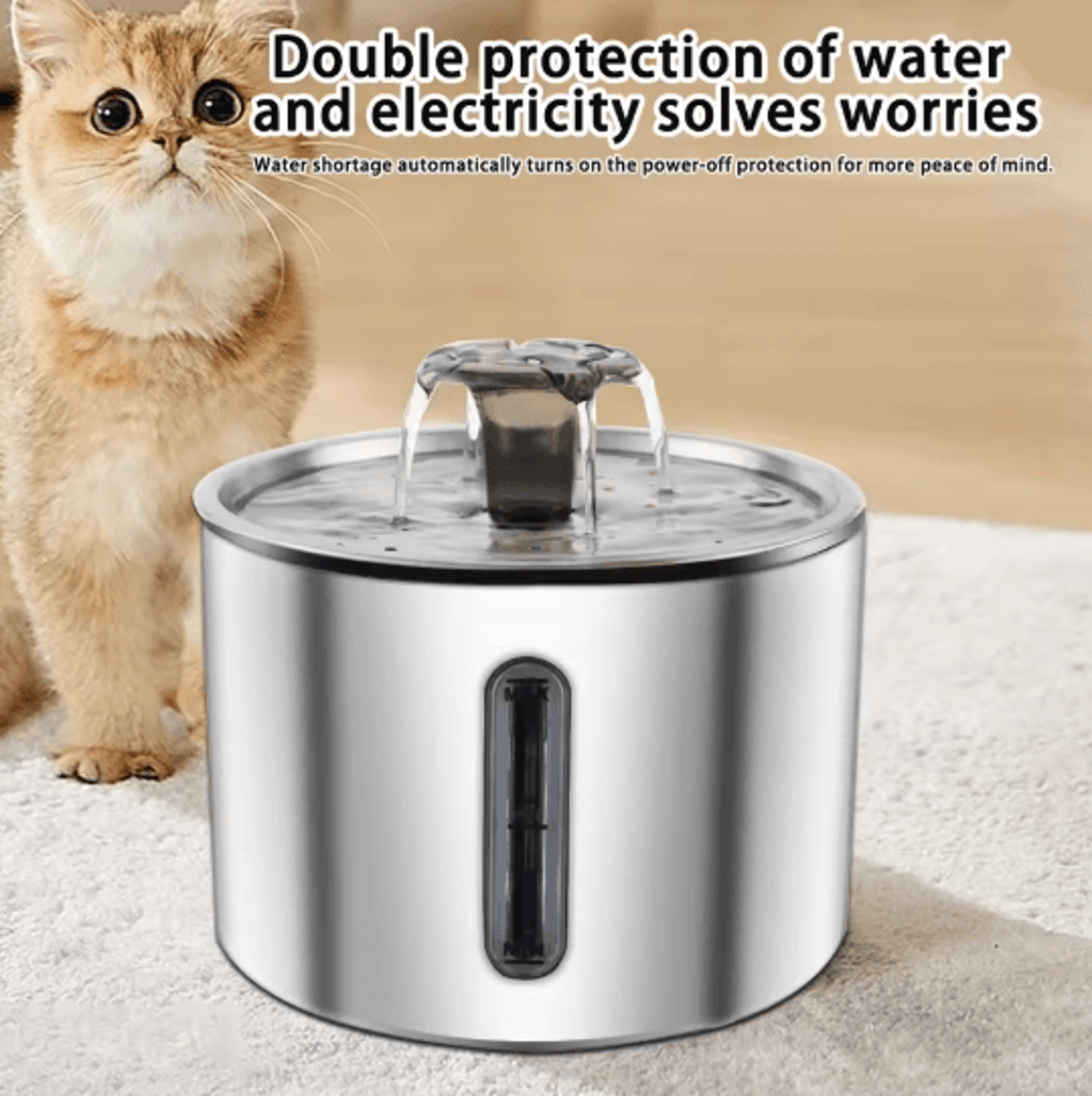Stainless Steel Cat Water Fountain 25L Automatic Pet Water Dispenser 0