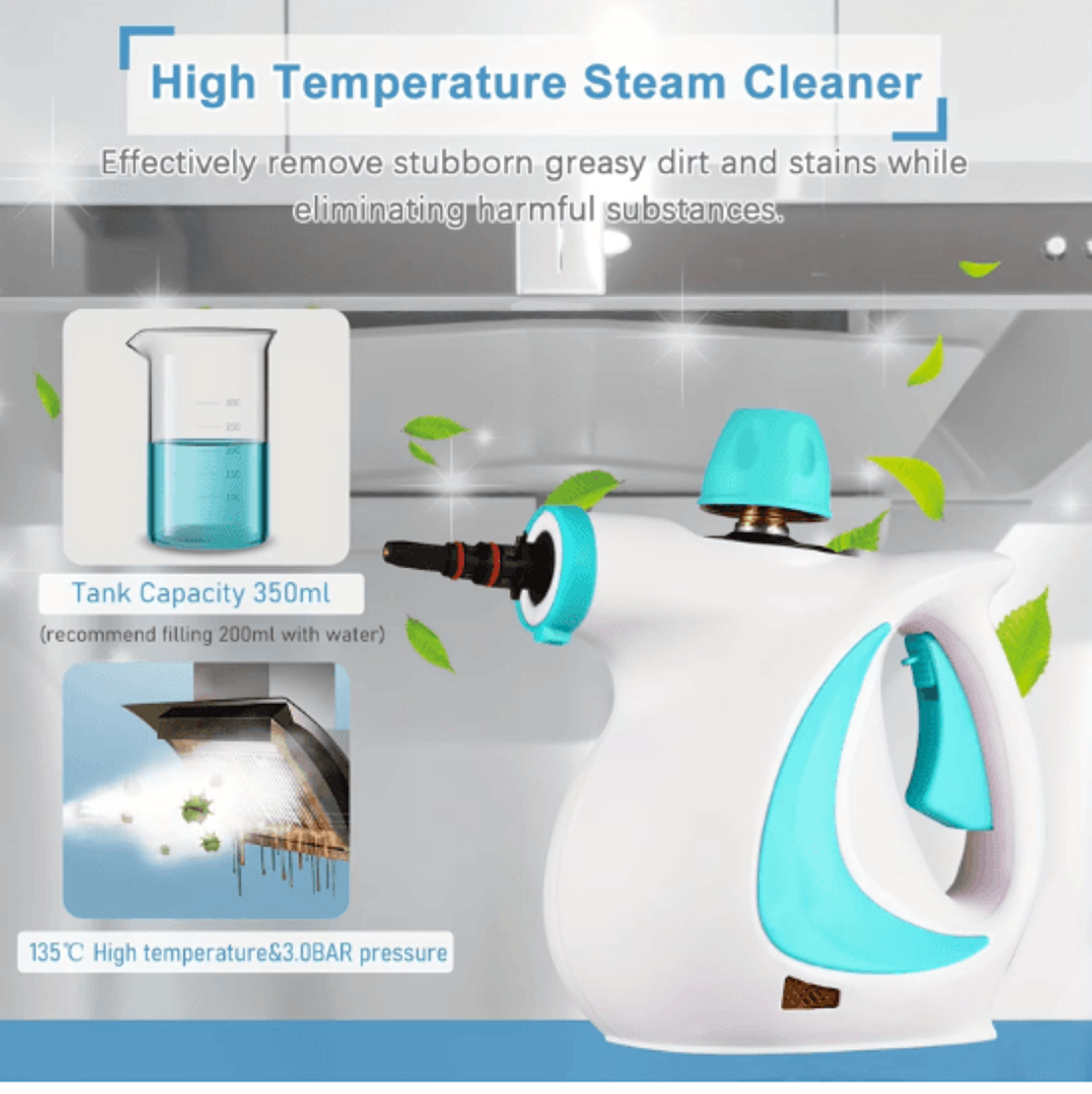 Pressurized Handheld Steam Cleaner High Pressure Multi Surface Steamer 2