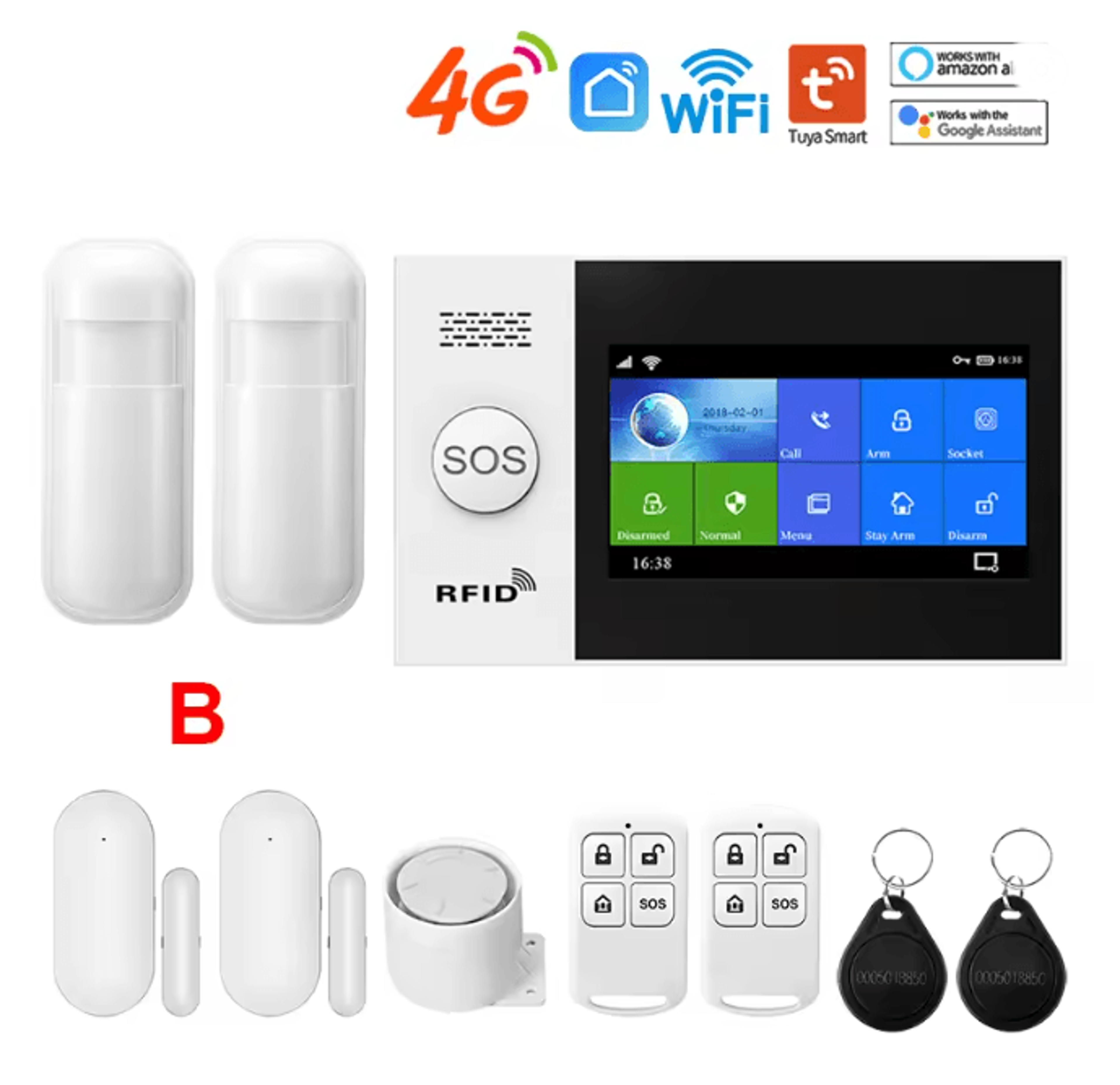PGST Smart Home Security Alarm System 4G Wireless WIFI With Touch Screen And App Control 5