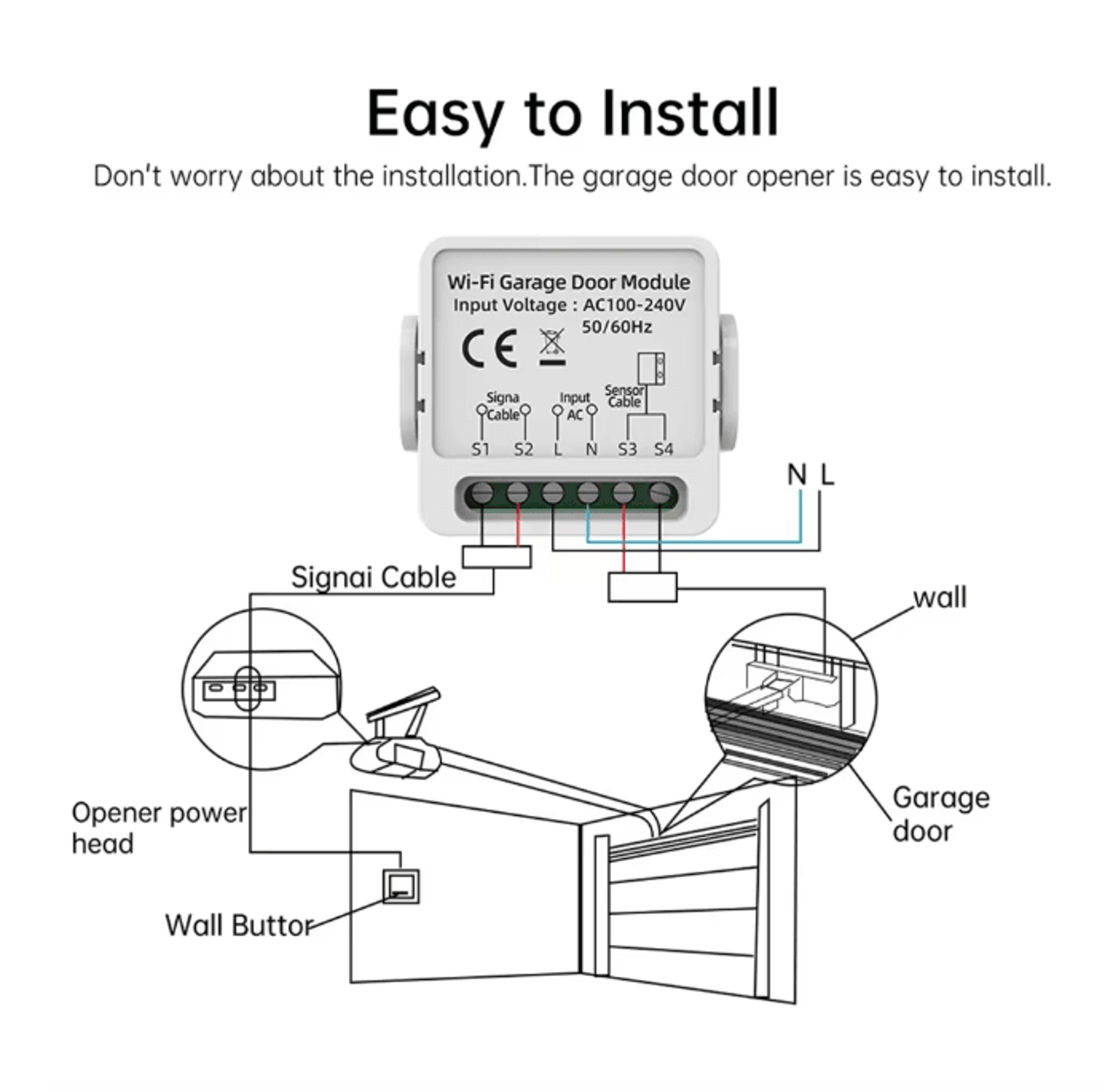 WG01 Smart Garage Door Opener Controller Tuya WIFI With App And Voice Control 1