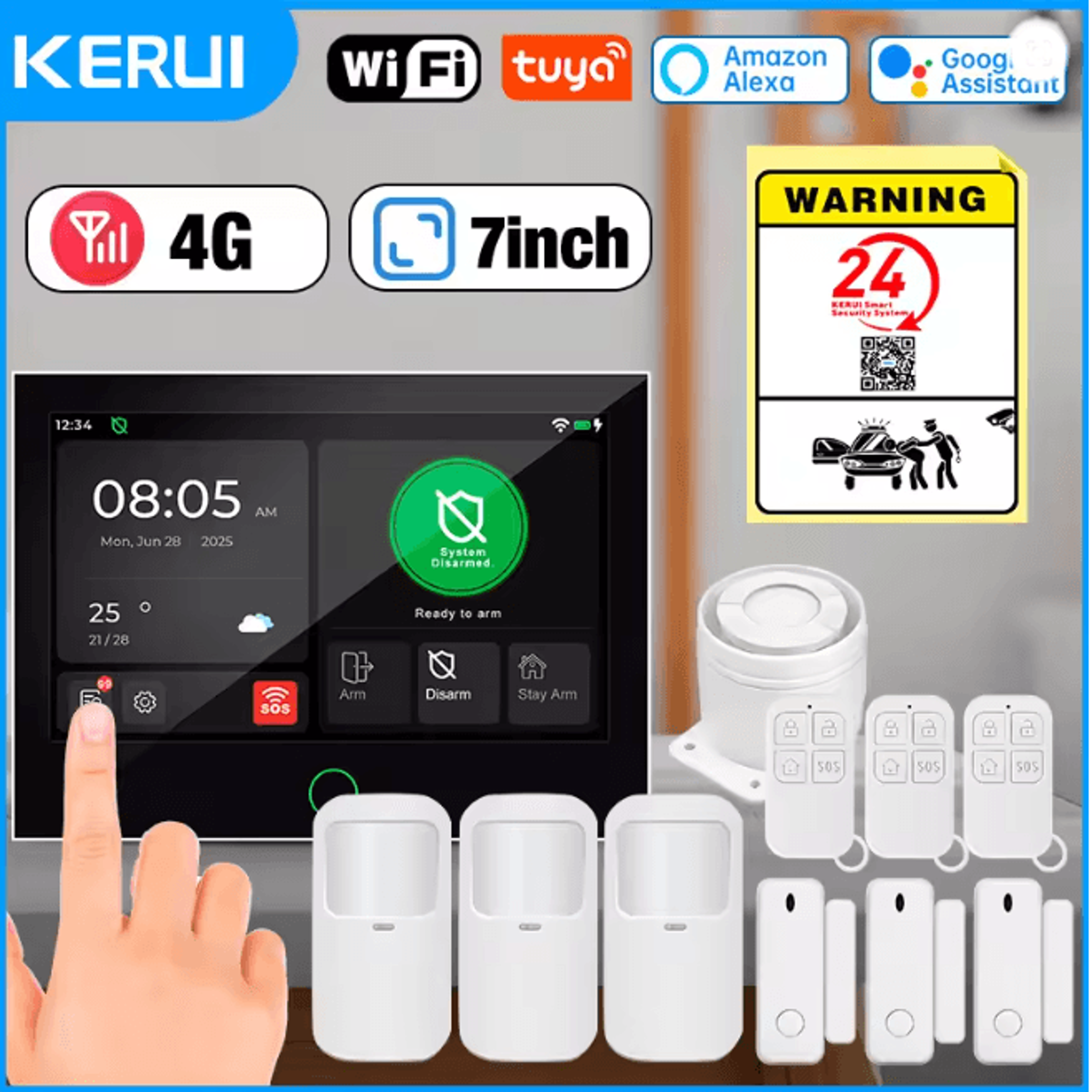 KERUI Smart Home Security Alarm System 4G WIFI With Touch Screen Panel 0