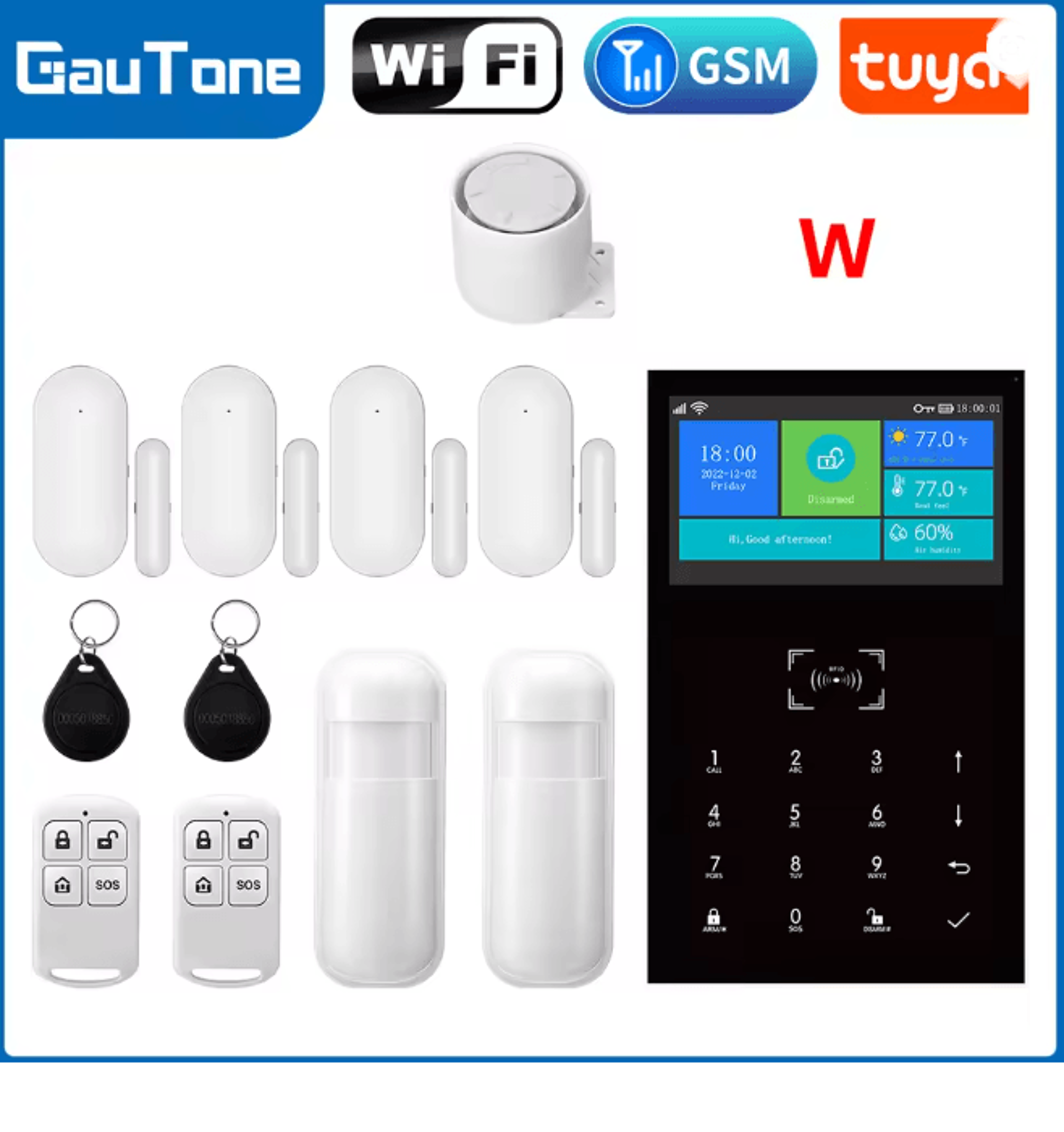 PG109 Smart Home Security Alarm System WIFI GSM With Touch Screen And App Control 6