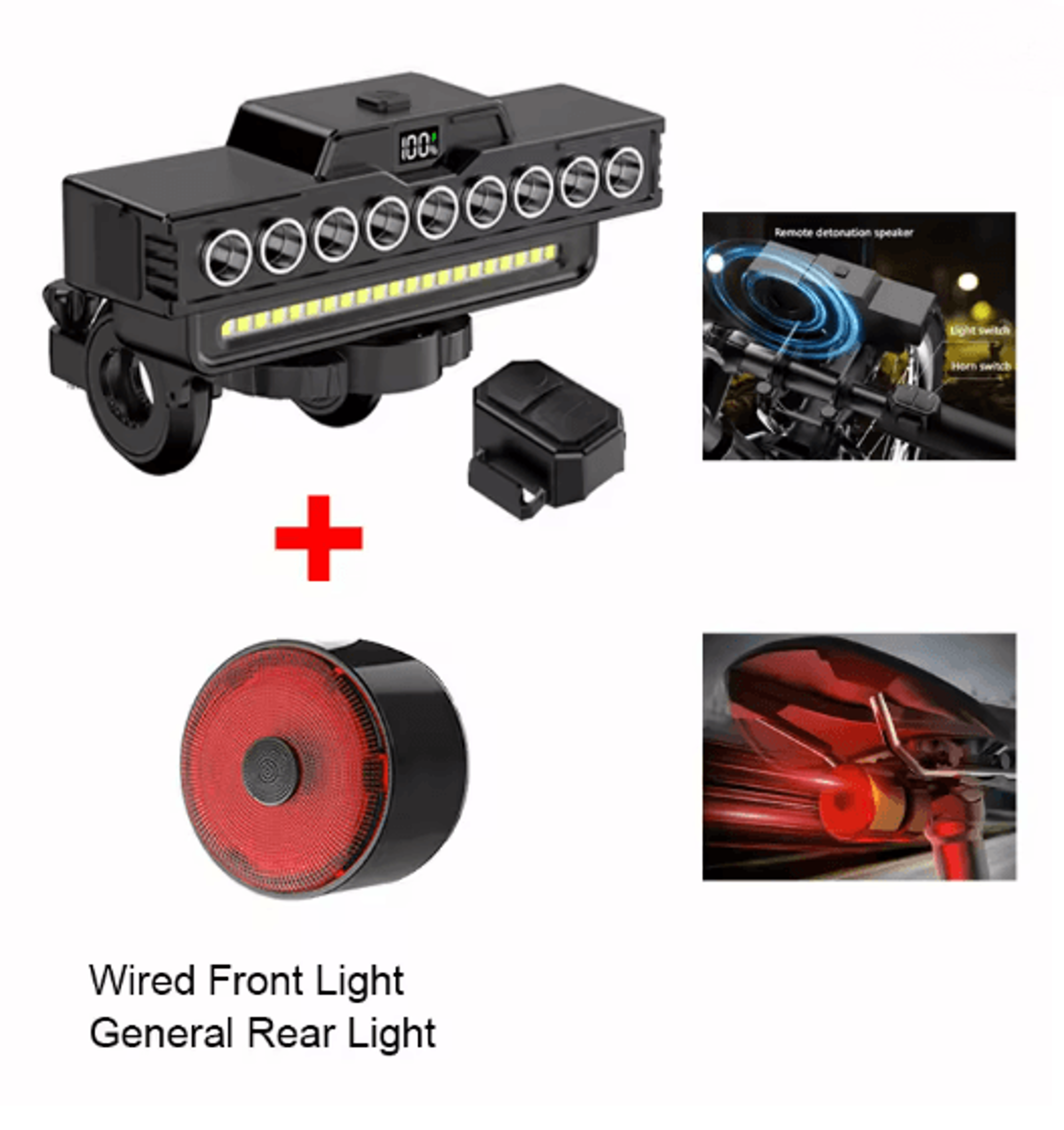 NightGuard USB Rechargeable Bicycle Headlight With Horn For Safer Riding 4