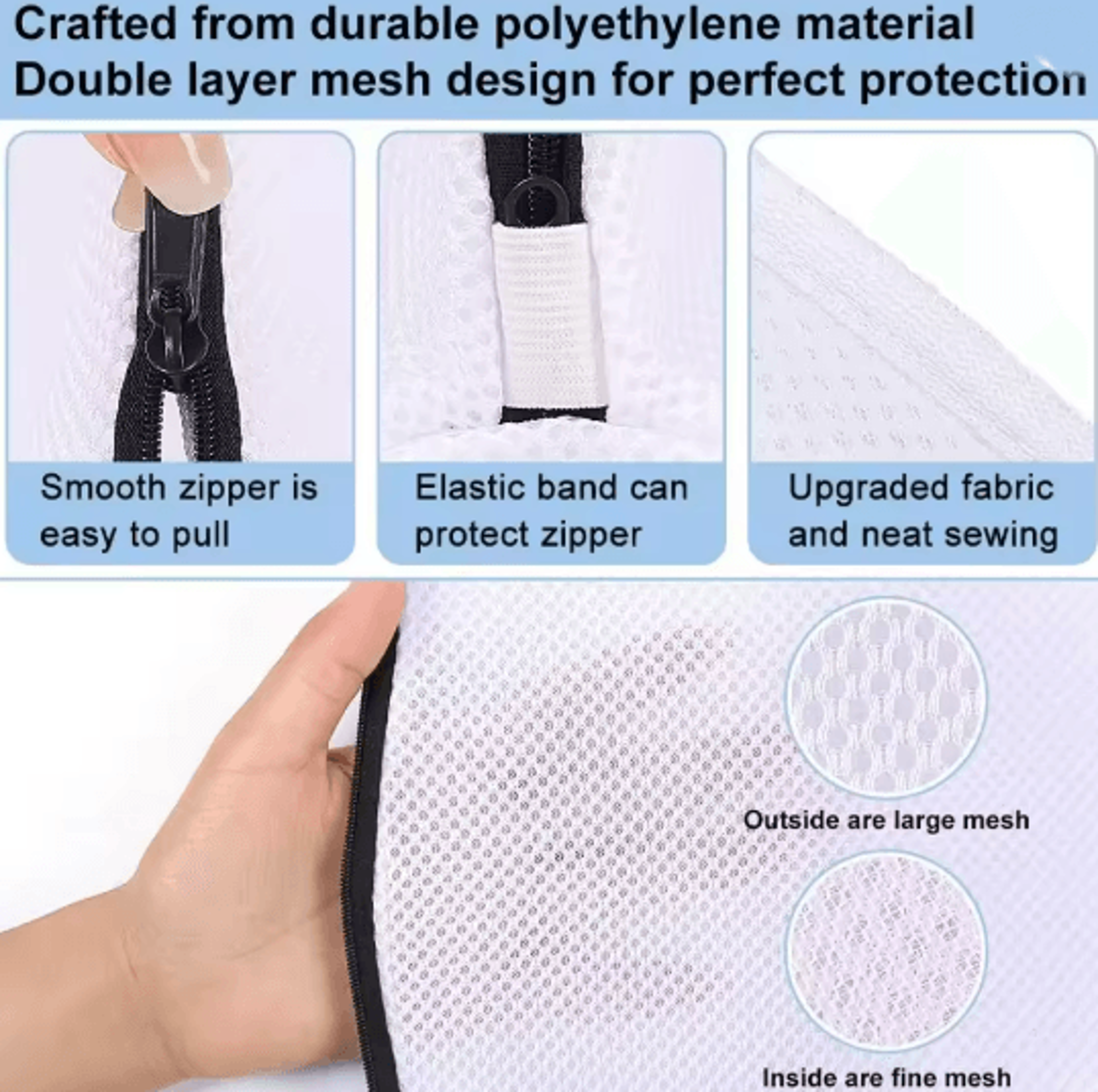 Premium Mesh Shoe Washing Bag  Durable Sneaker Laundry Bag With Zip Closure 1
