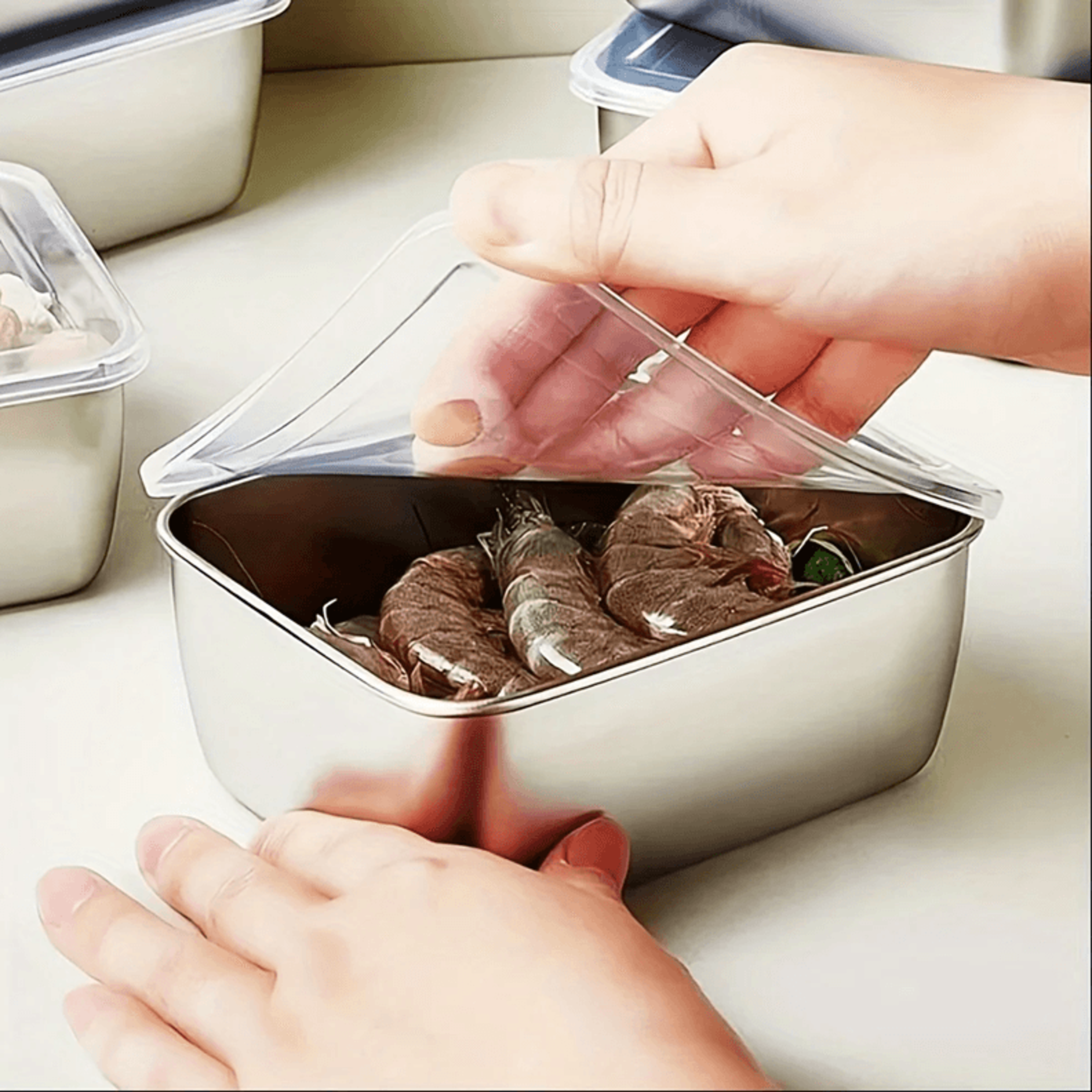 Stainless Steel Food Storage Containers Set Leakproof Reusable Lunch Containers 3