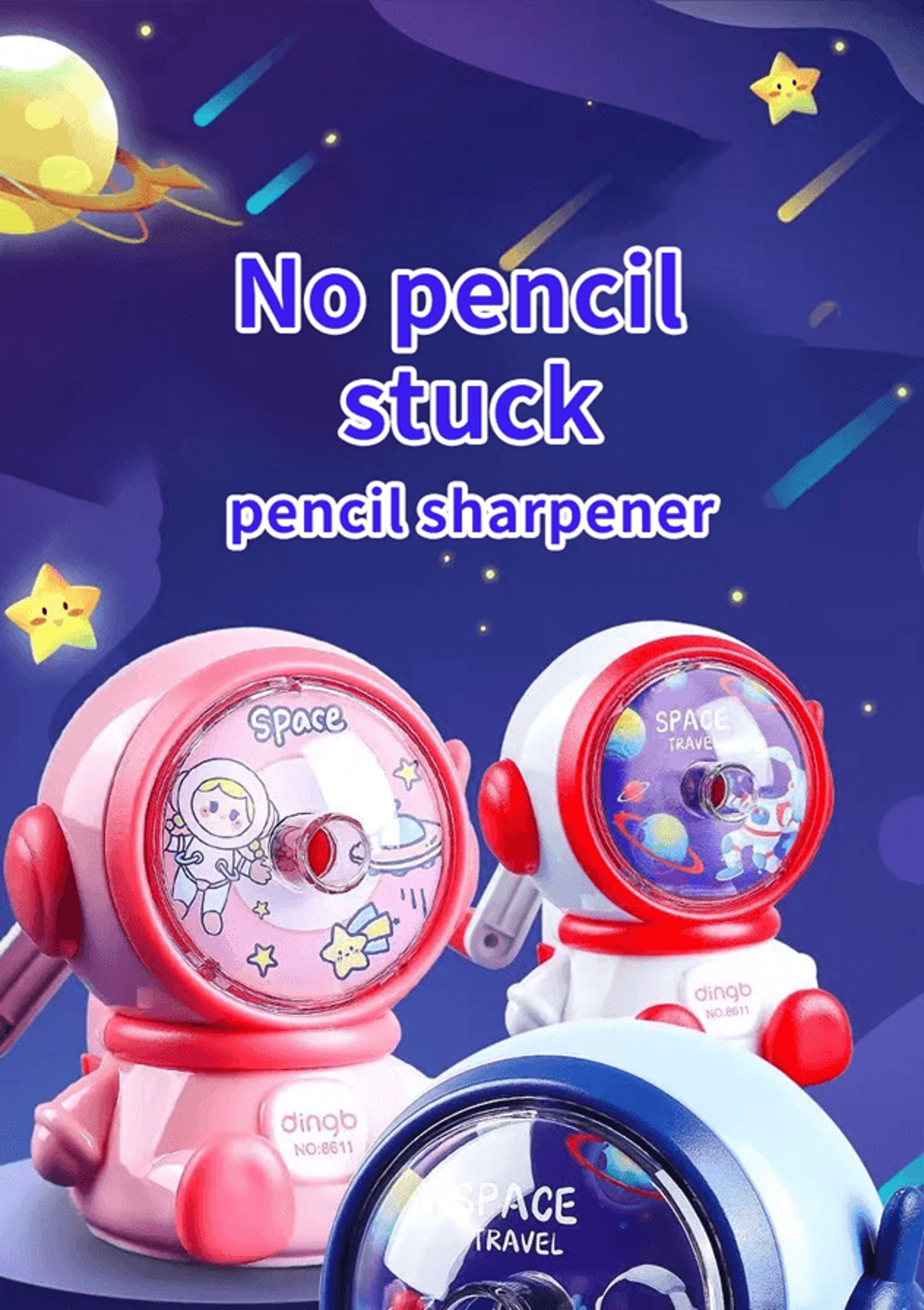 Astronaut Hand Crank Pencil Sharpener Cartoon Manual Sharpener For Kids 0