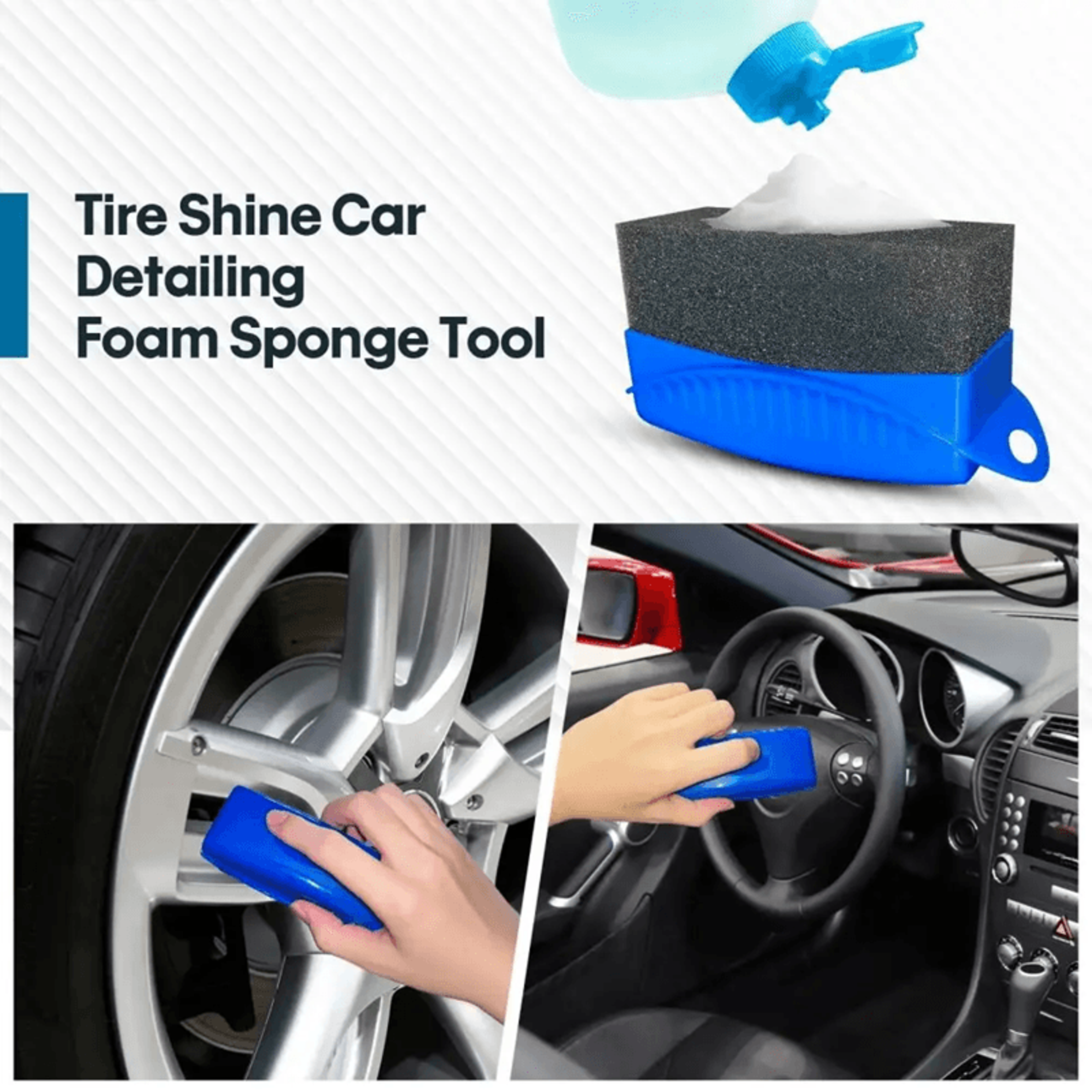 Wheel Waxing Sponge Applicator With Cover For Tire And Rim Detailing 2