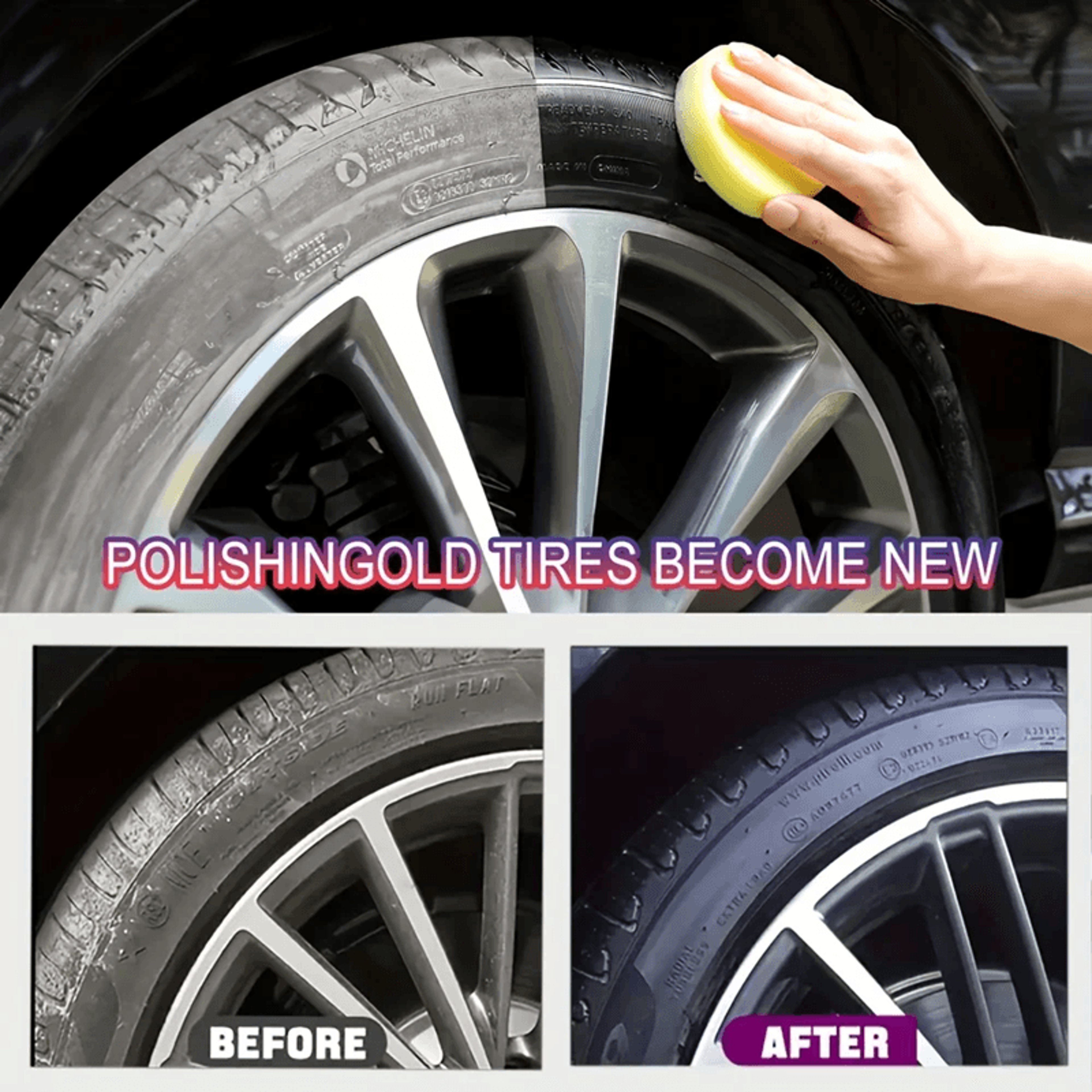 Tire Blackening Wax With Sponge Applicator For Long Lasting Shine And Protection 1