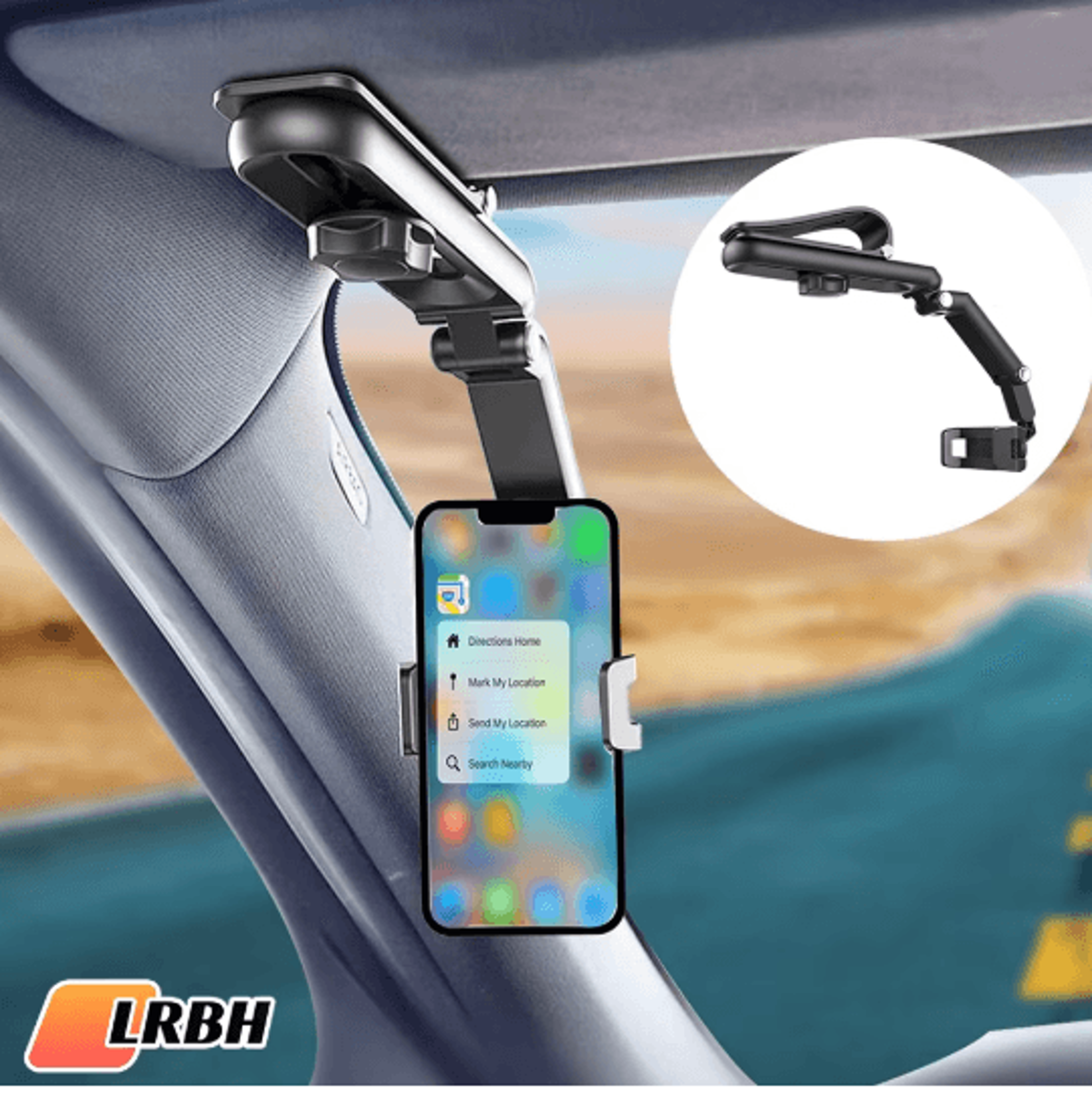 360 Degree Sun Visor Phone Holder For Hands Free Car Use 0