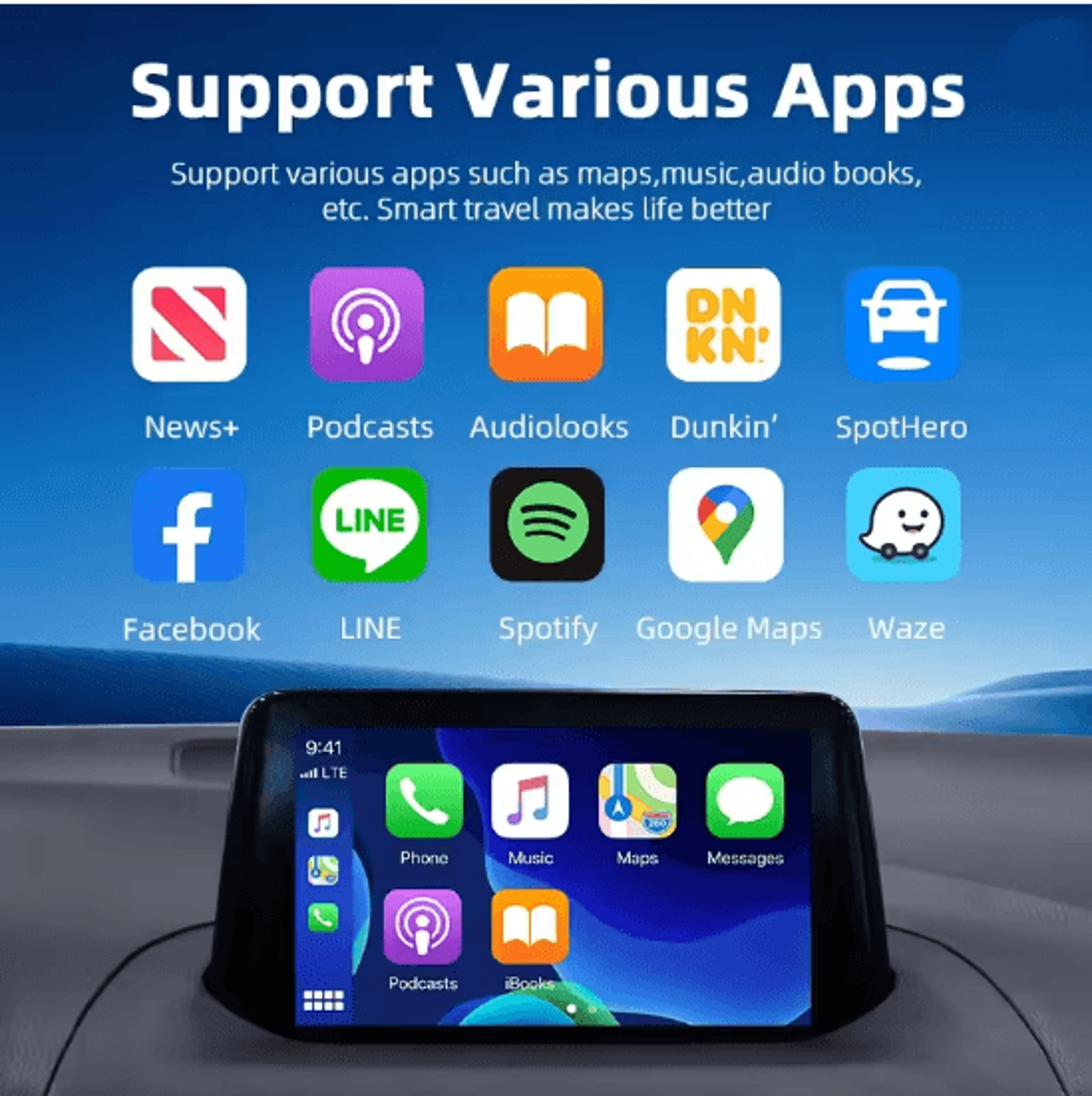 Wireless CarPlay And Android Auto Mini Smart Box With RGB Lighting 2