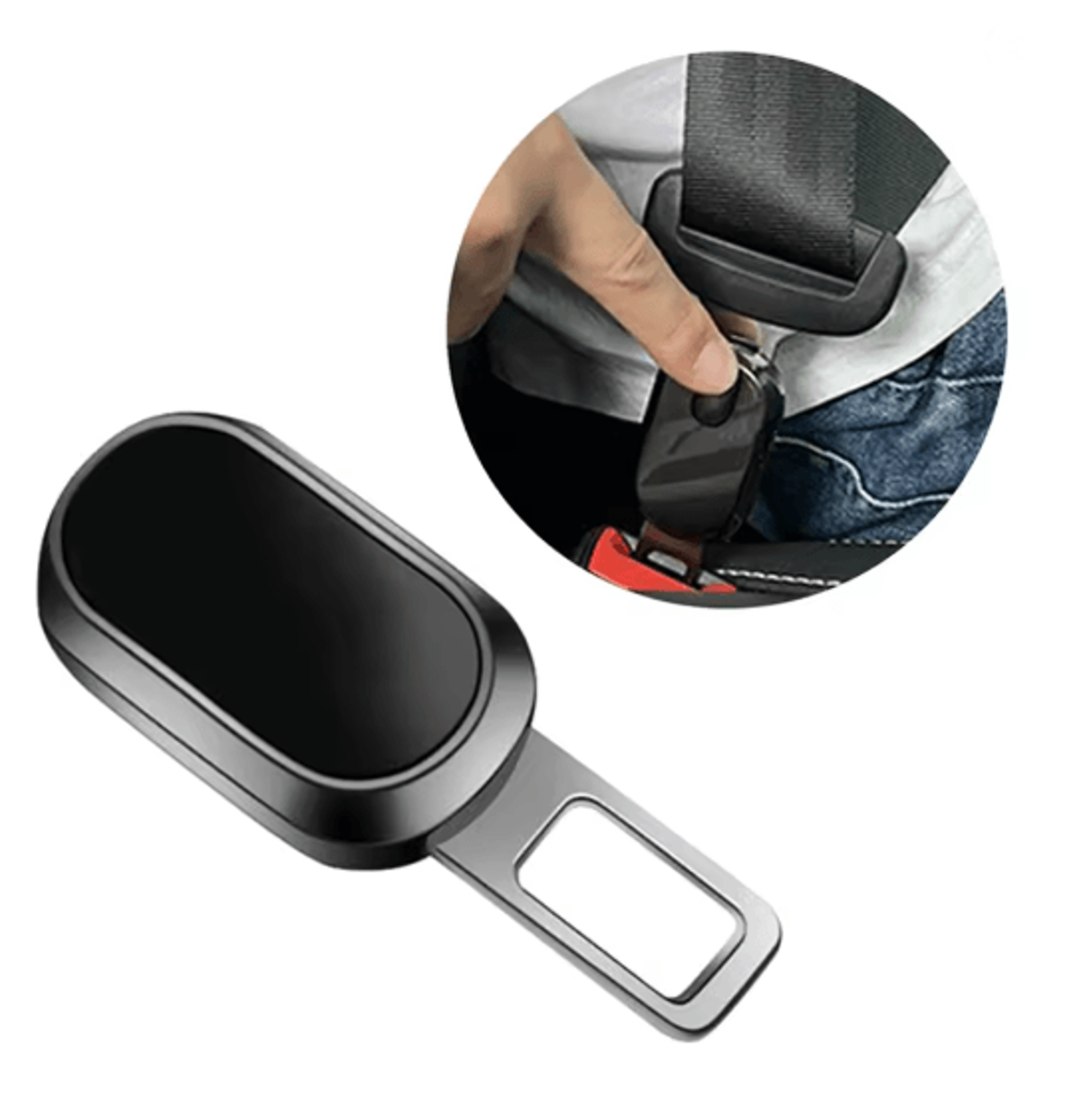 Metal Car Seat Belt Buckle Extender With One Button Release 3