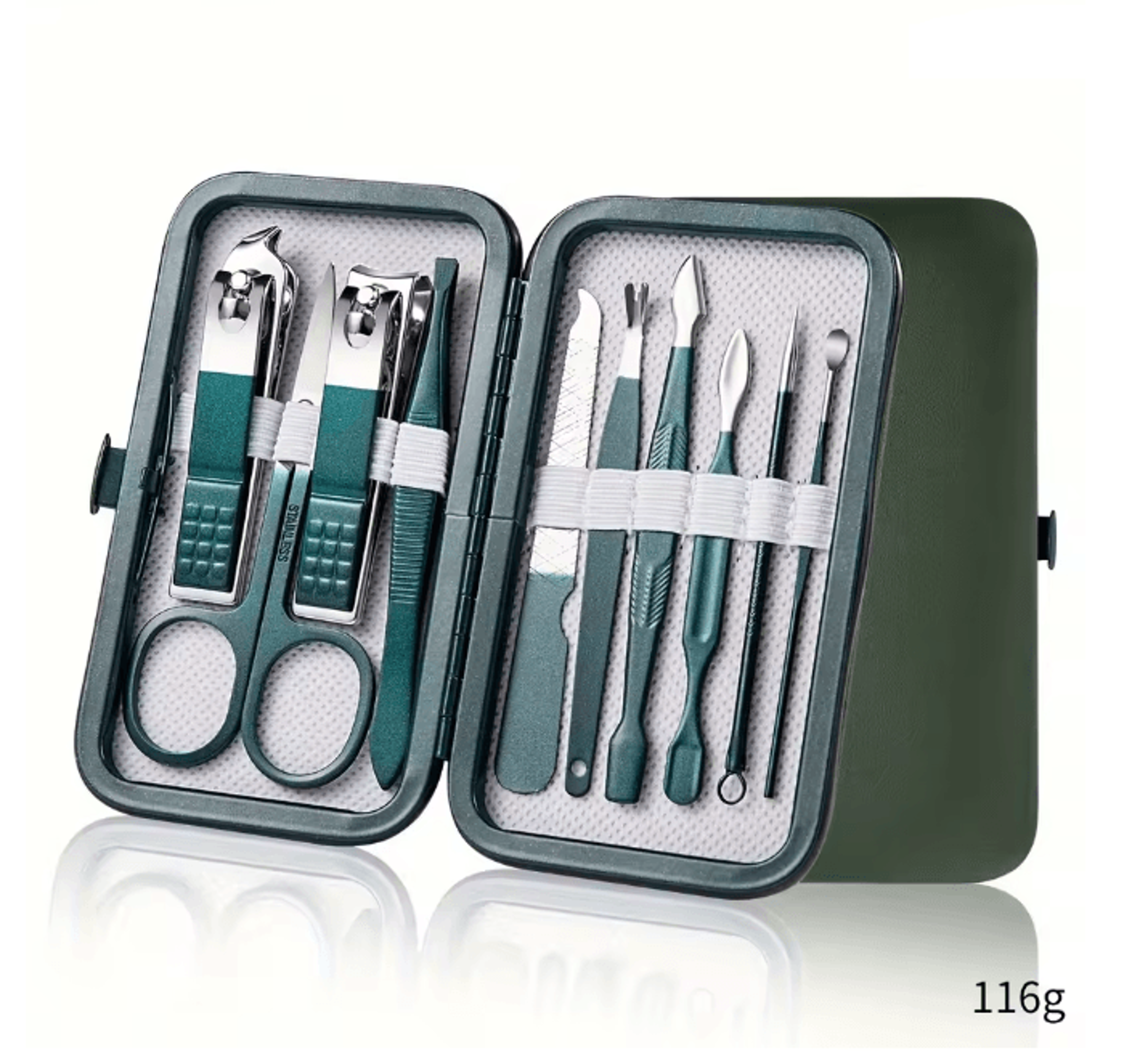 Professional Stainless Steel Manicure Pedicure Nail Care Kit Travel Grooming Set 6