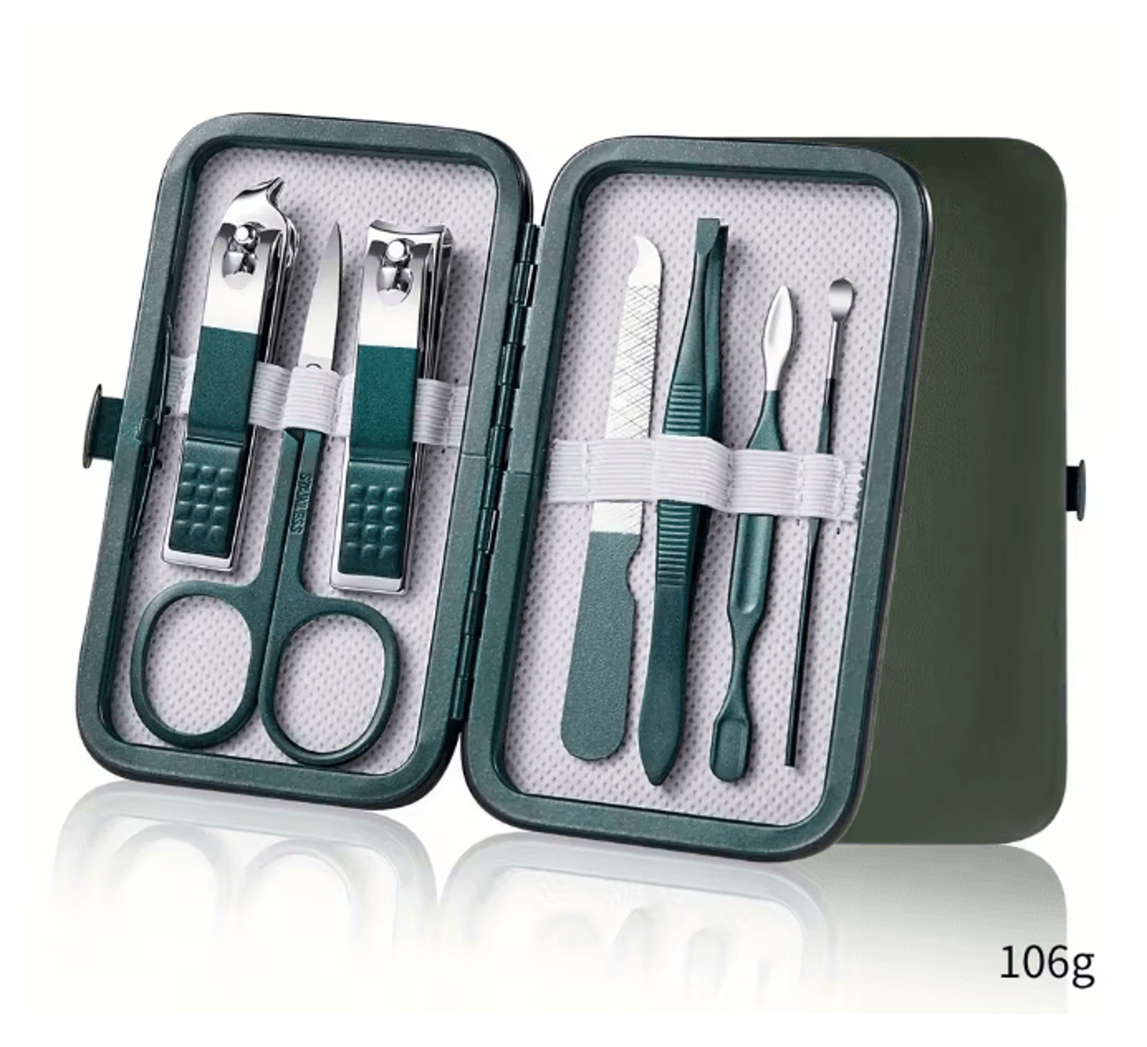 Professional Stainless Steel Manicure Pedicure Nail Care Kit Travel Grooming Set 8