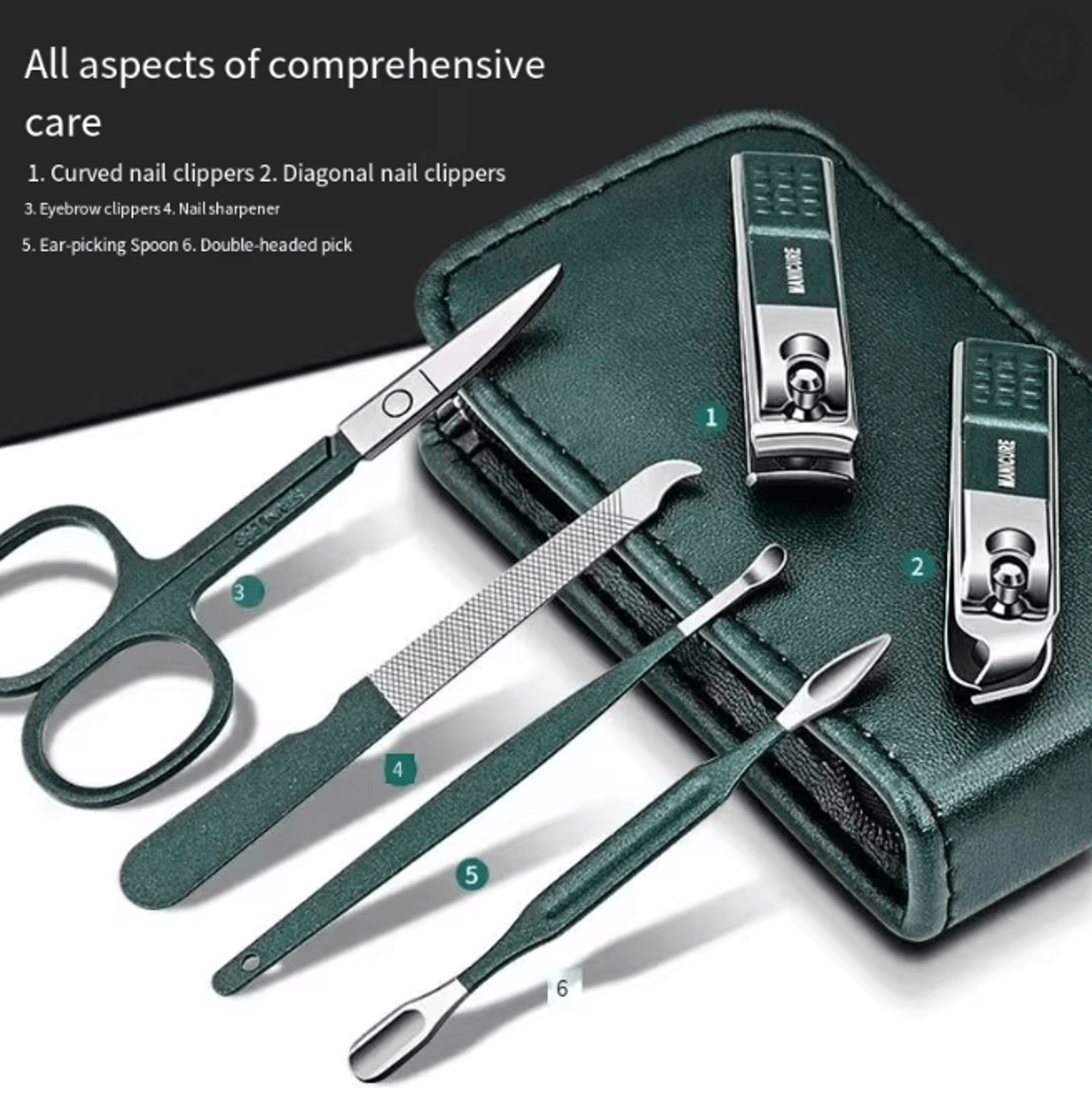 Professional Nail Scissors Set Stainless Steel Manicure Grooming Kit 1