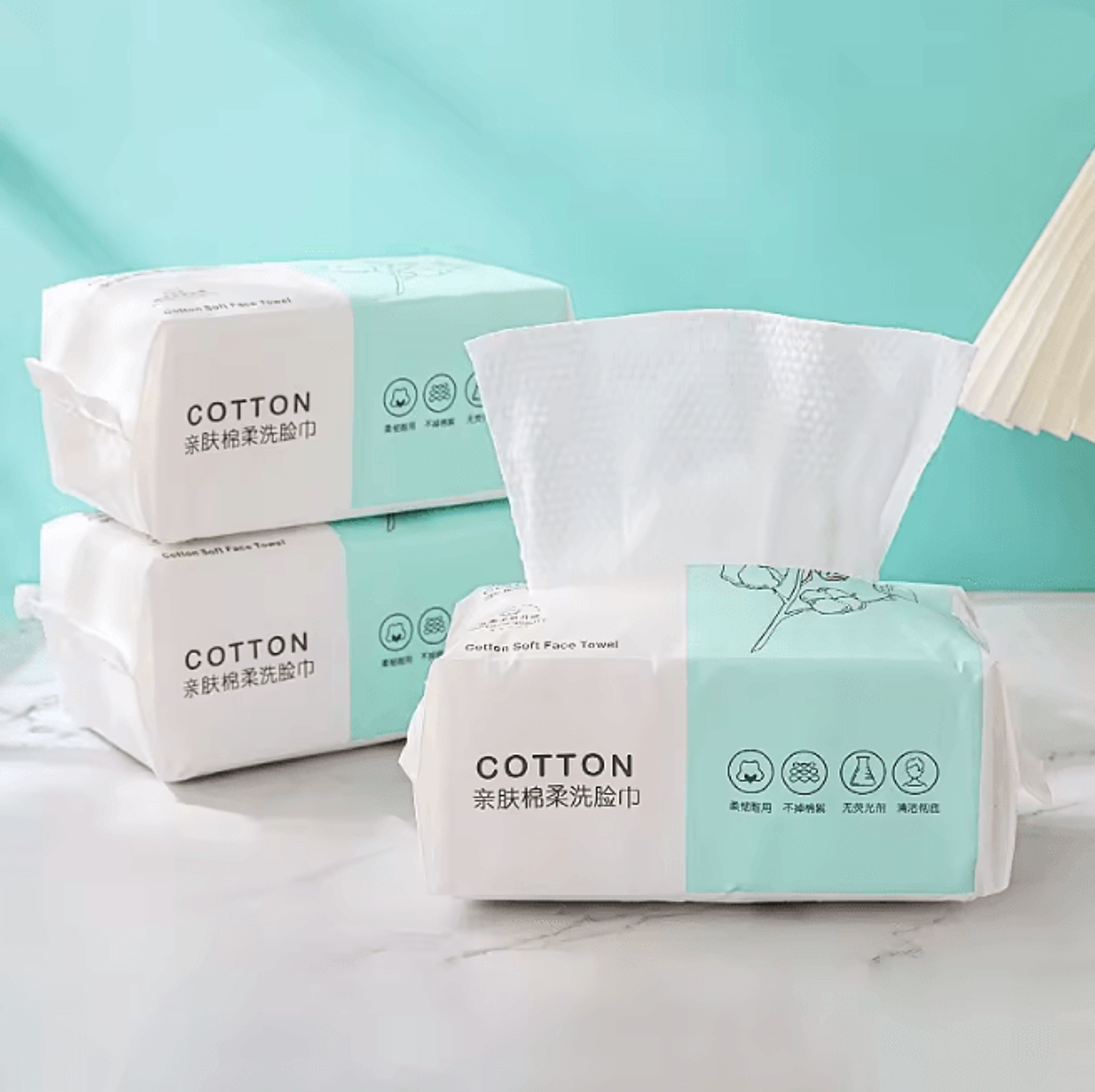 PureSoft Disposable Face Towels Cotton Makeup Remover Cleansing Towels 0