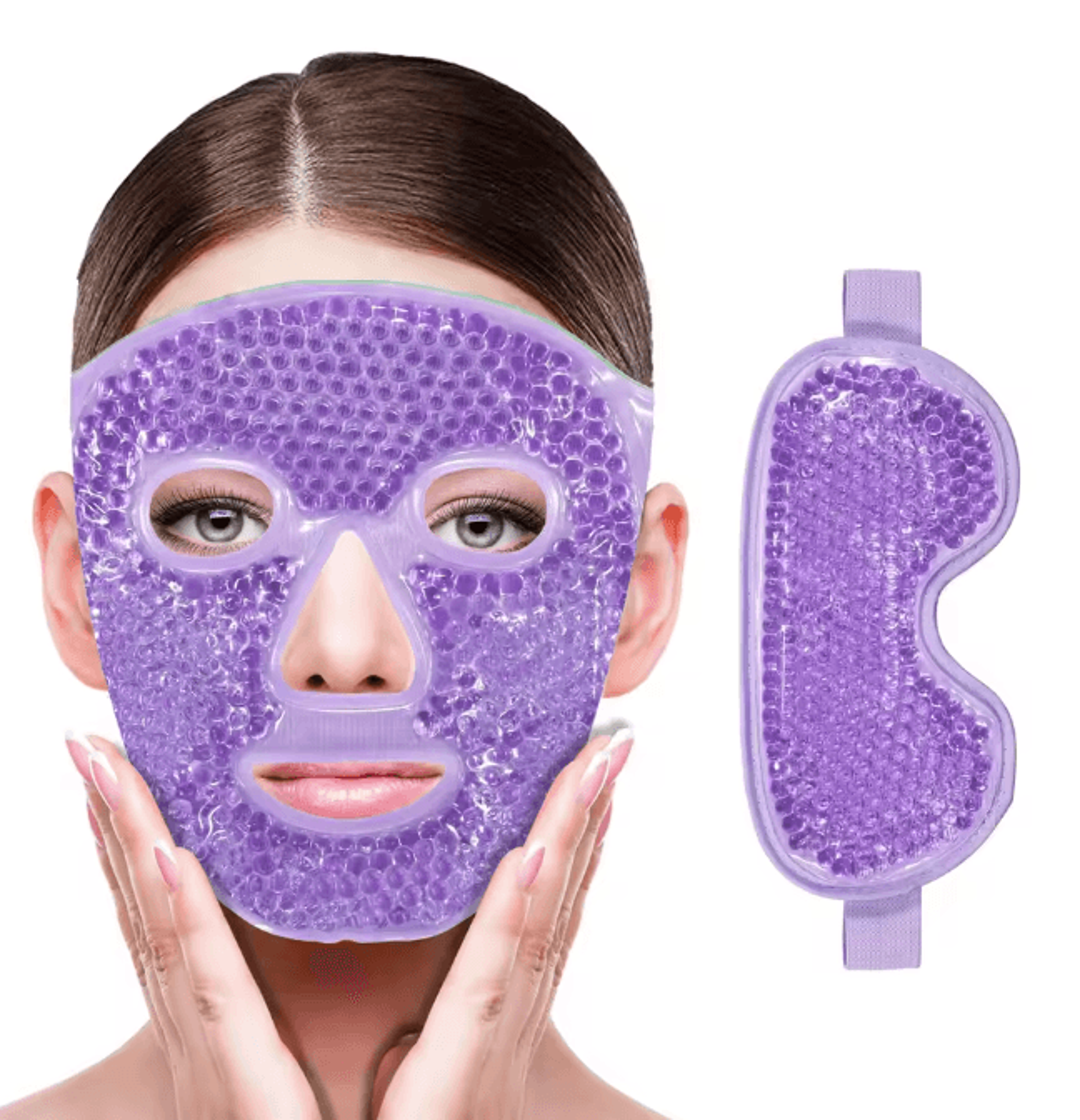 CoolEase Gel Cooling Face And Eye Mask Hot Cold Compress Pack 8