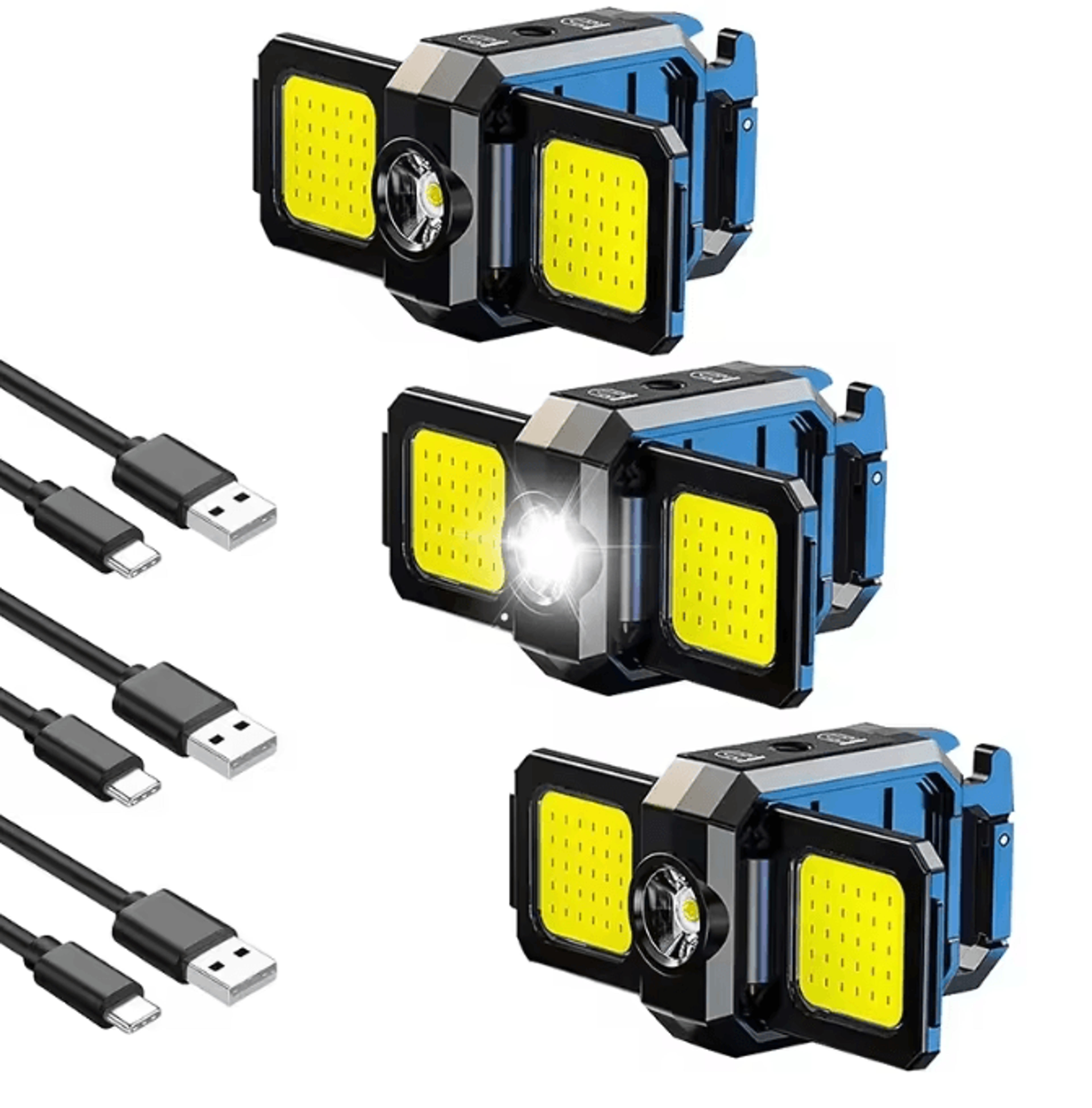FlexBeam Mini Flashlight Keychain USB Rechargeable COB Work Light 7