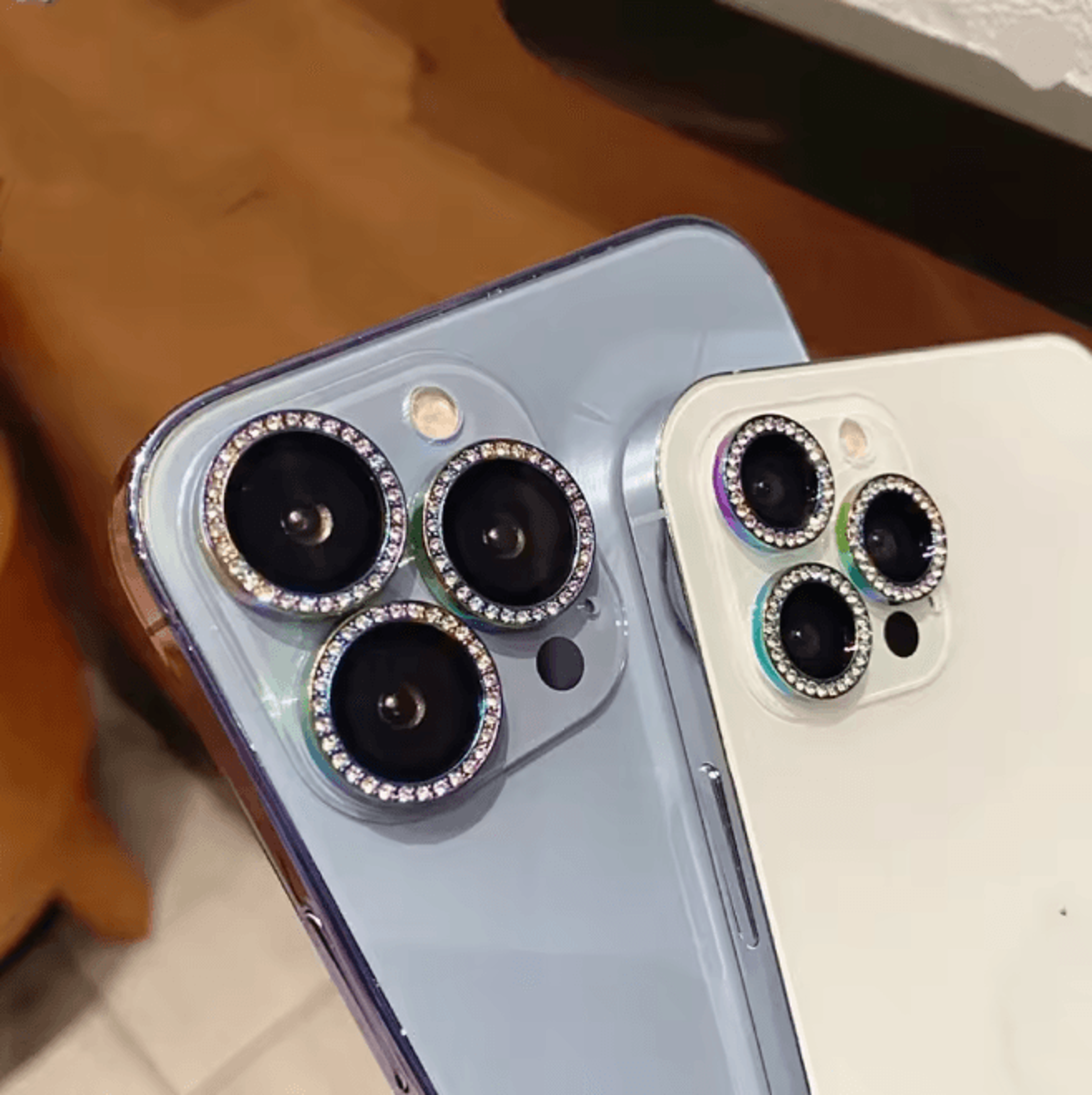 Glitter Camera Lens Protector For IPhone Diamond Ring Glass Cover Set 1