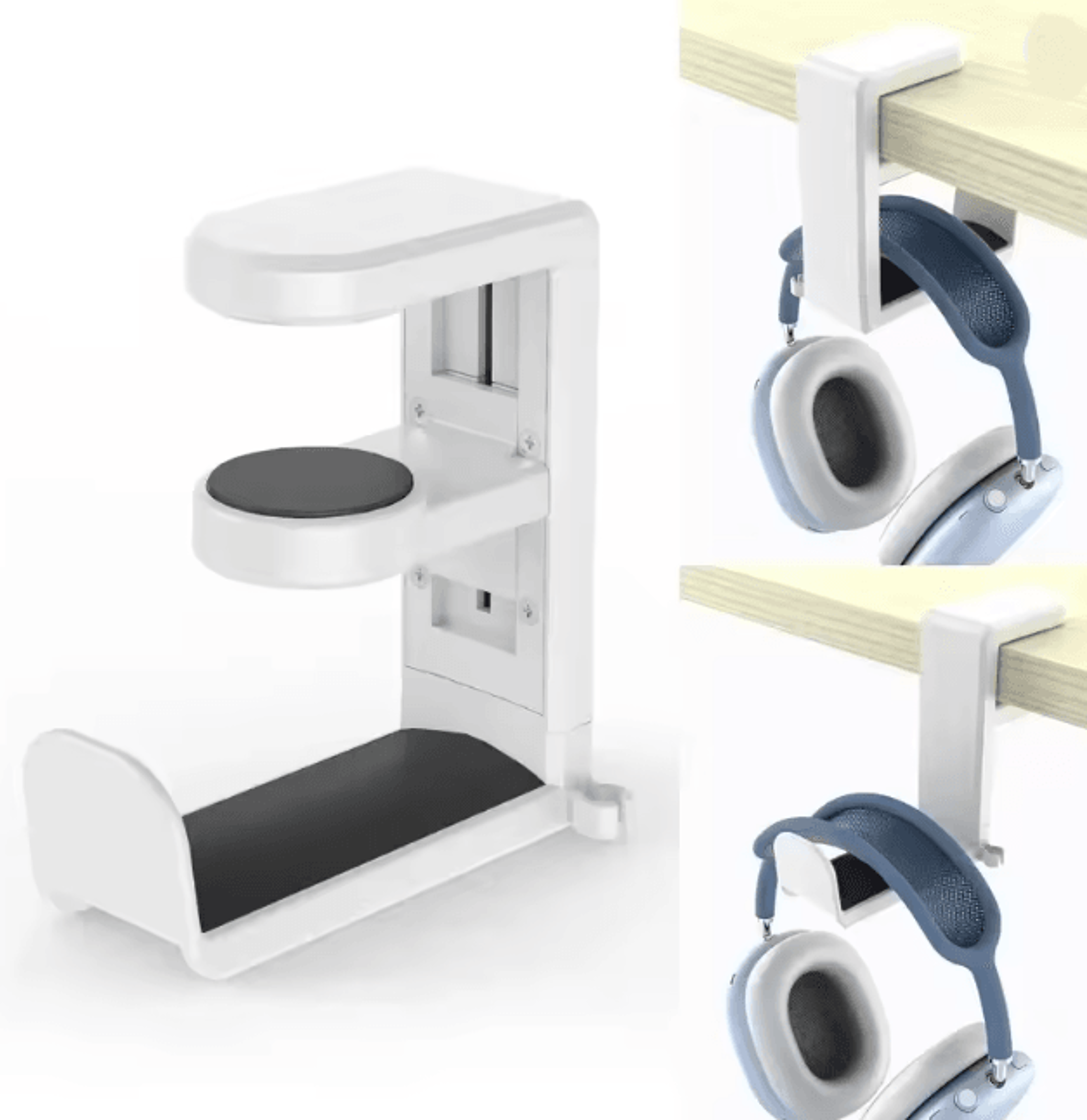 360 Degree Rotating Desk Clip Headphone Stand Adjustable Gaming Headset Hook 6