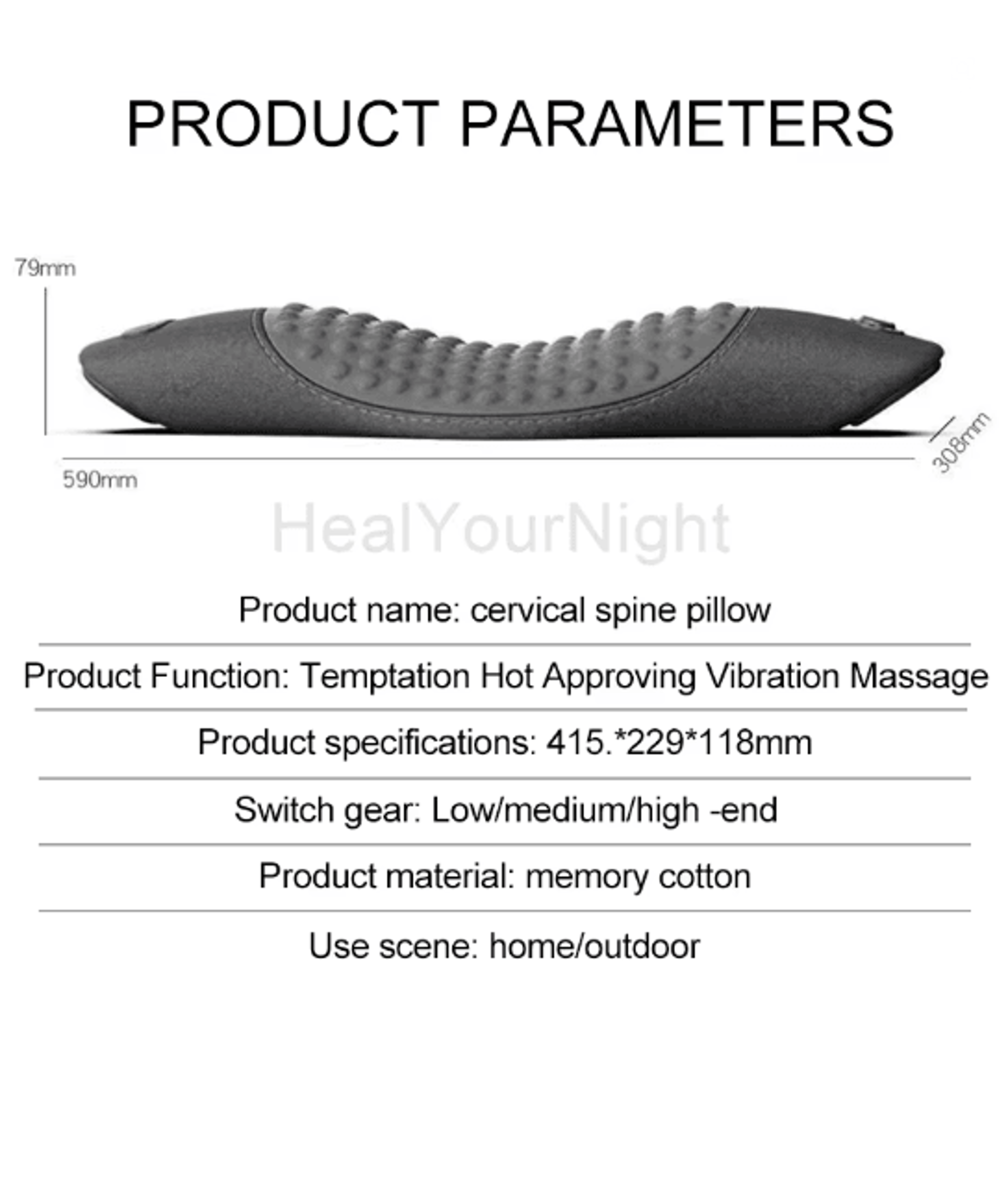 Electric Waist Support Pillow With Massage And Heating For Sleep Relief 1