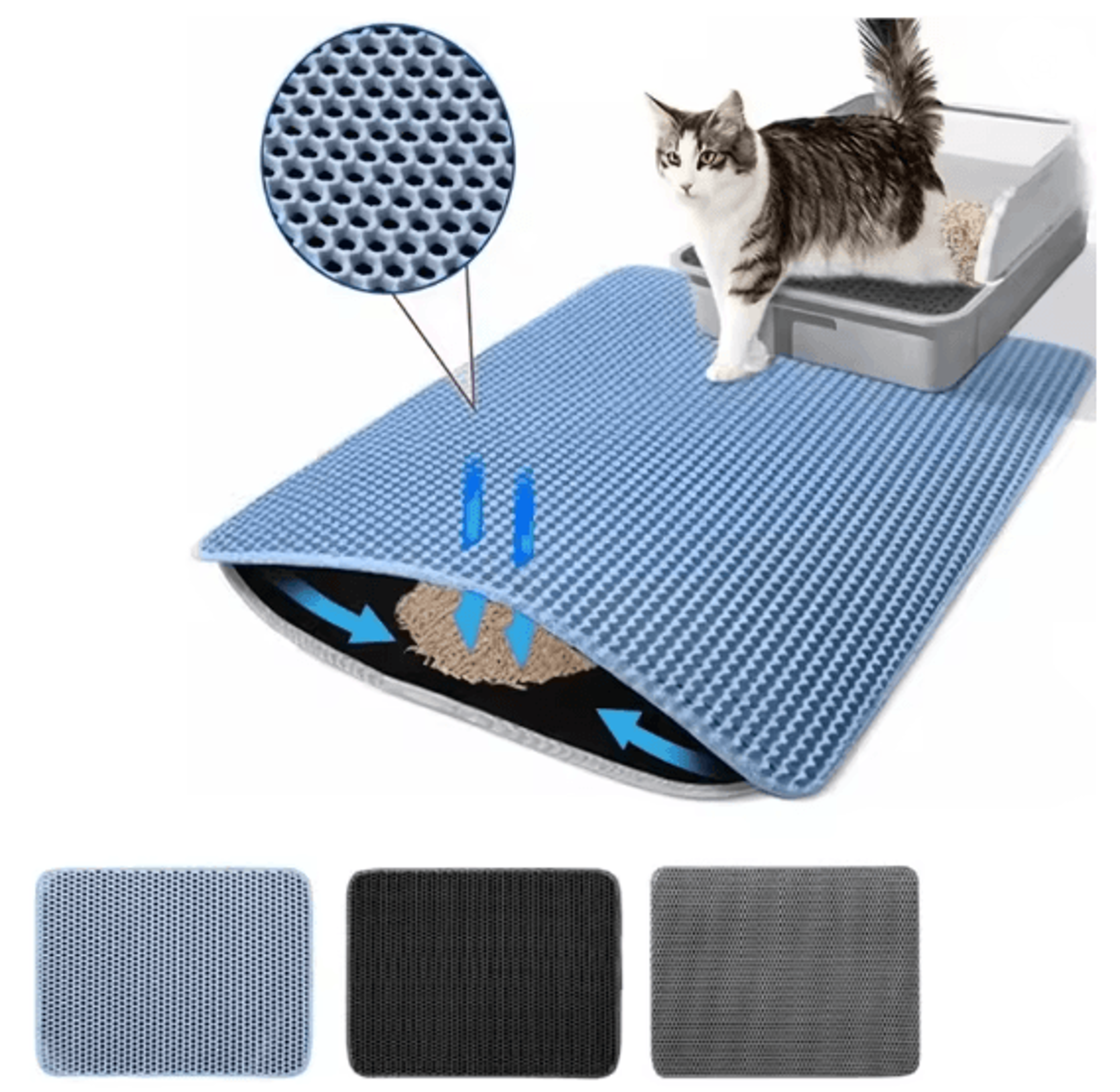 Double Layer Cat Litter Mat Waterproof Non Slip Pet Litter Trap Mat 0