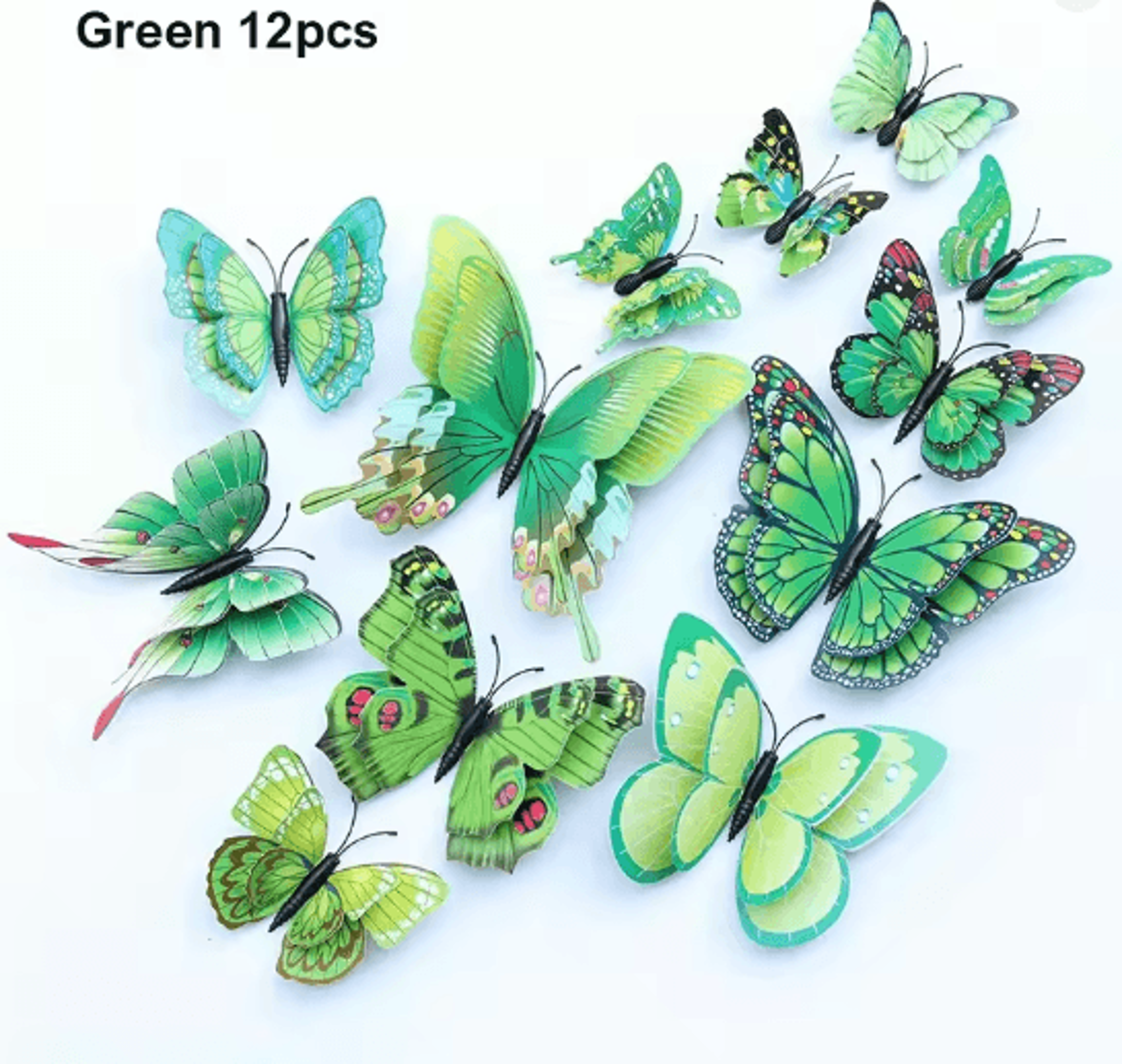 12PCS 3D Butterfly Wall Stickers Double Layer Decorative Wall Art Set 4