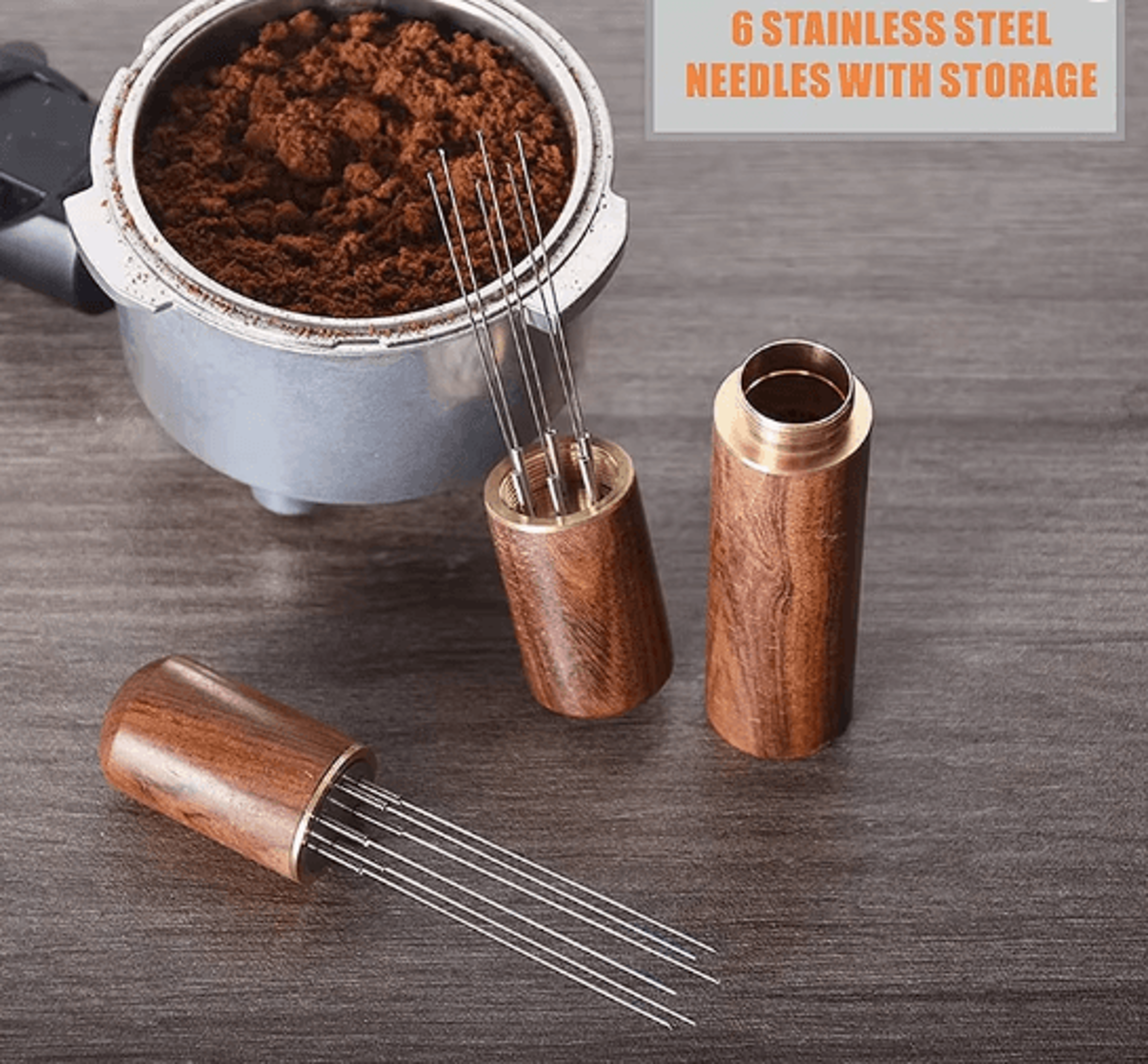 Stainless Steel Espresso WDT Tool Coffee Needle Distributor And Leveler 0