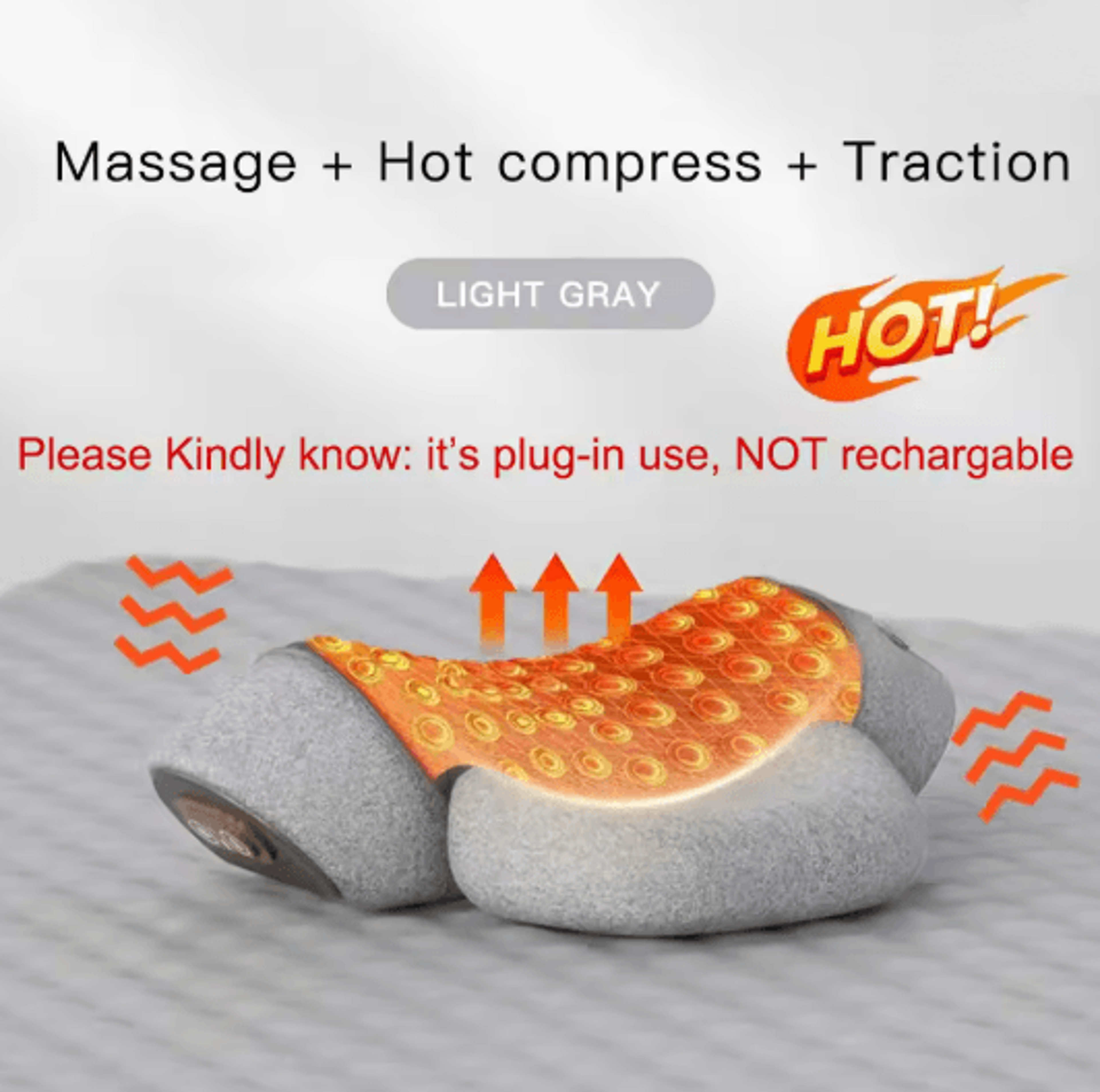 Electric Neck Massage Pillow With Heat And Cervical Support 8