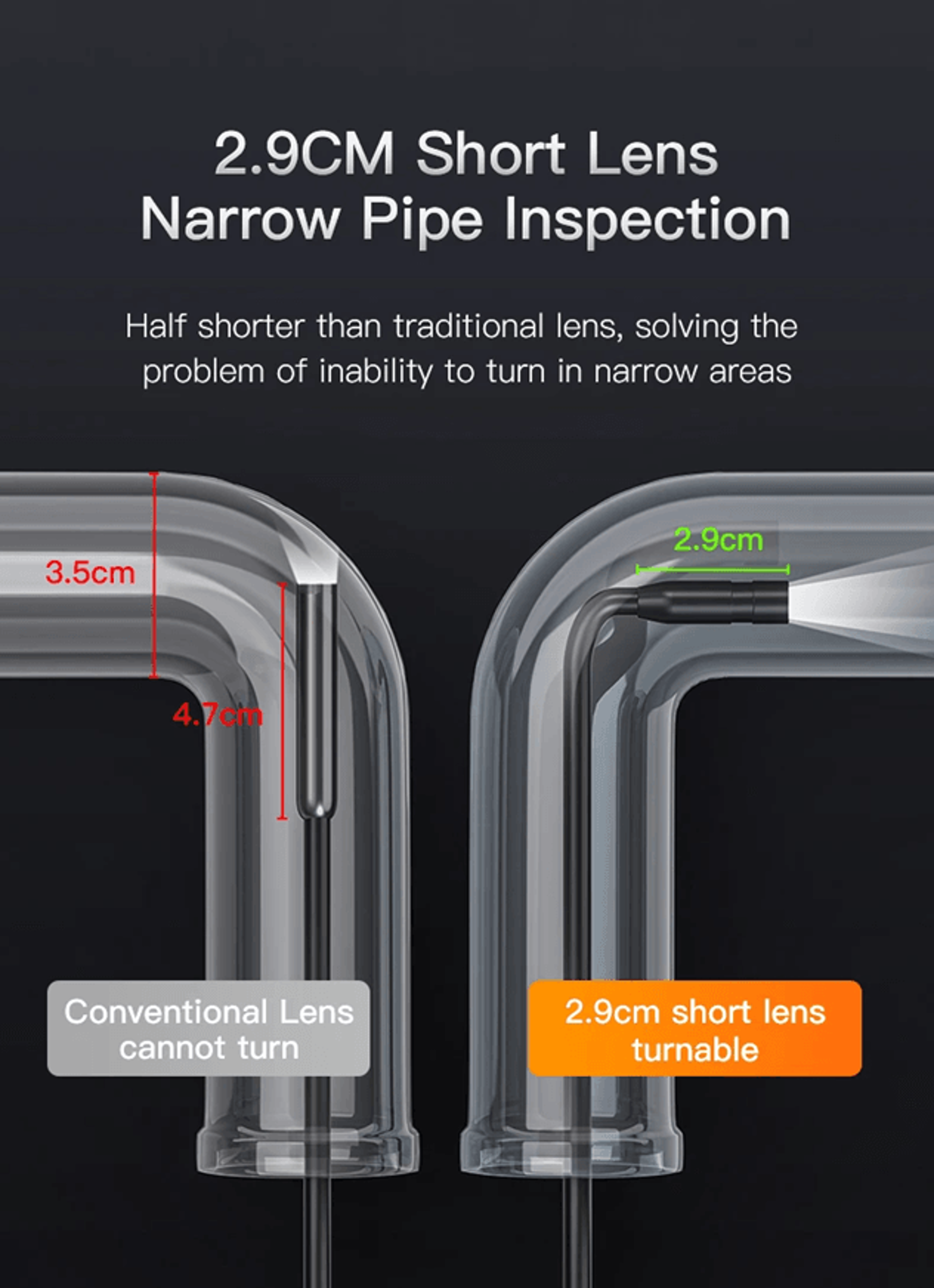 HD Industrial Endoscope Camera With 43 Inch IPS Screen And Waterproof Borescope 1