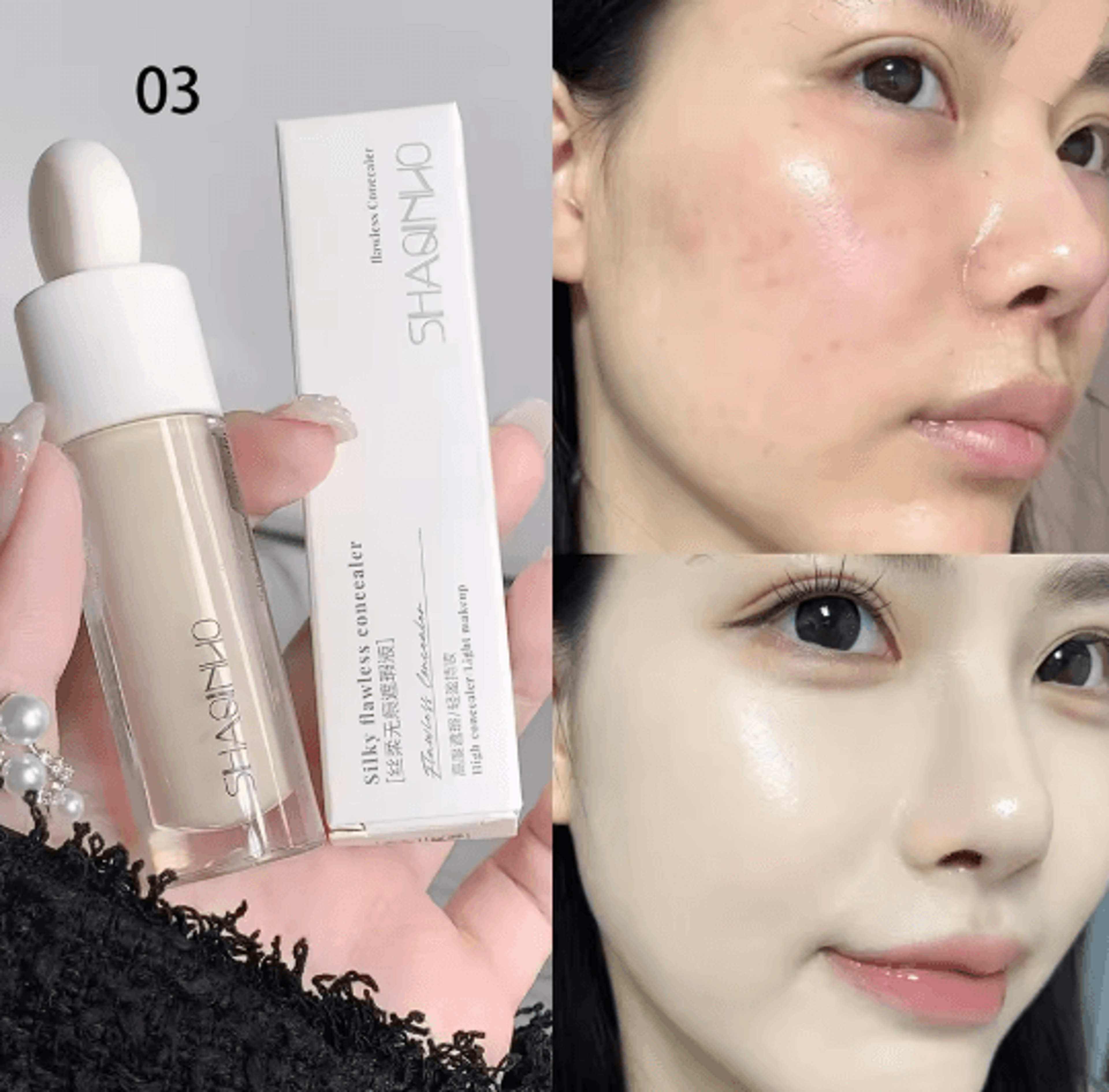 Silky 3 Color Concealer Palette For Acne Dark Circles And Face Brightening 5