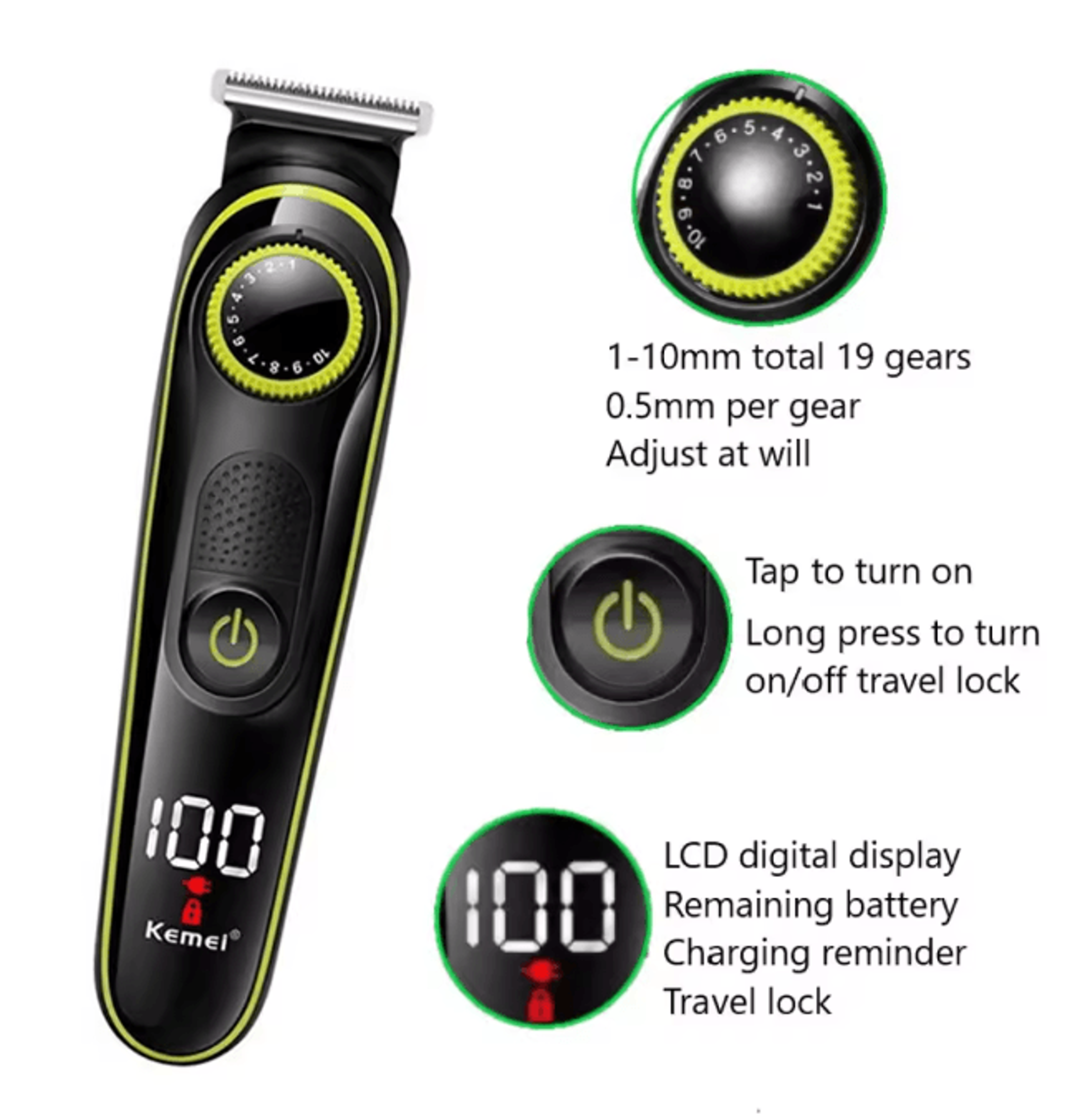 Kemei 696 Electric Hair Clipper 5 In 1 Professional Trimmer For Men 1