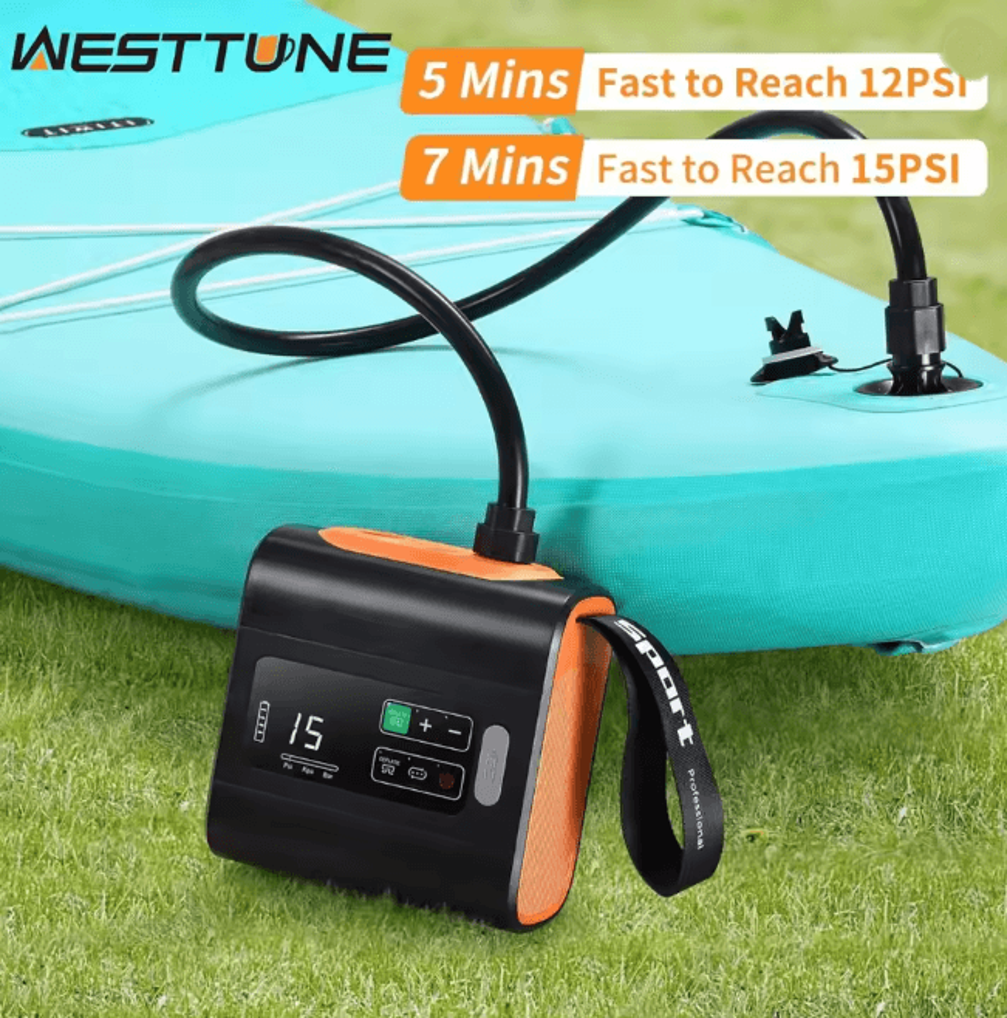 WESTTUNE Portable Wireless Air Pump Mini Electric Inflator And Deflator For Travel And Outdoor Use 0