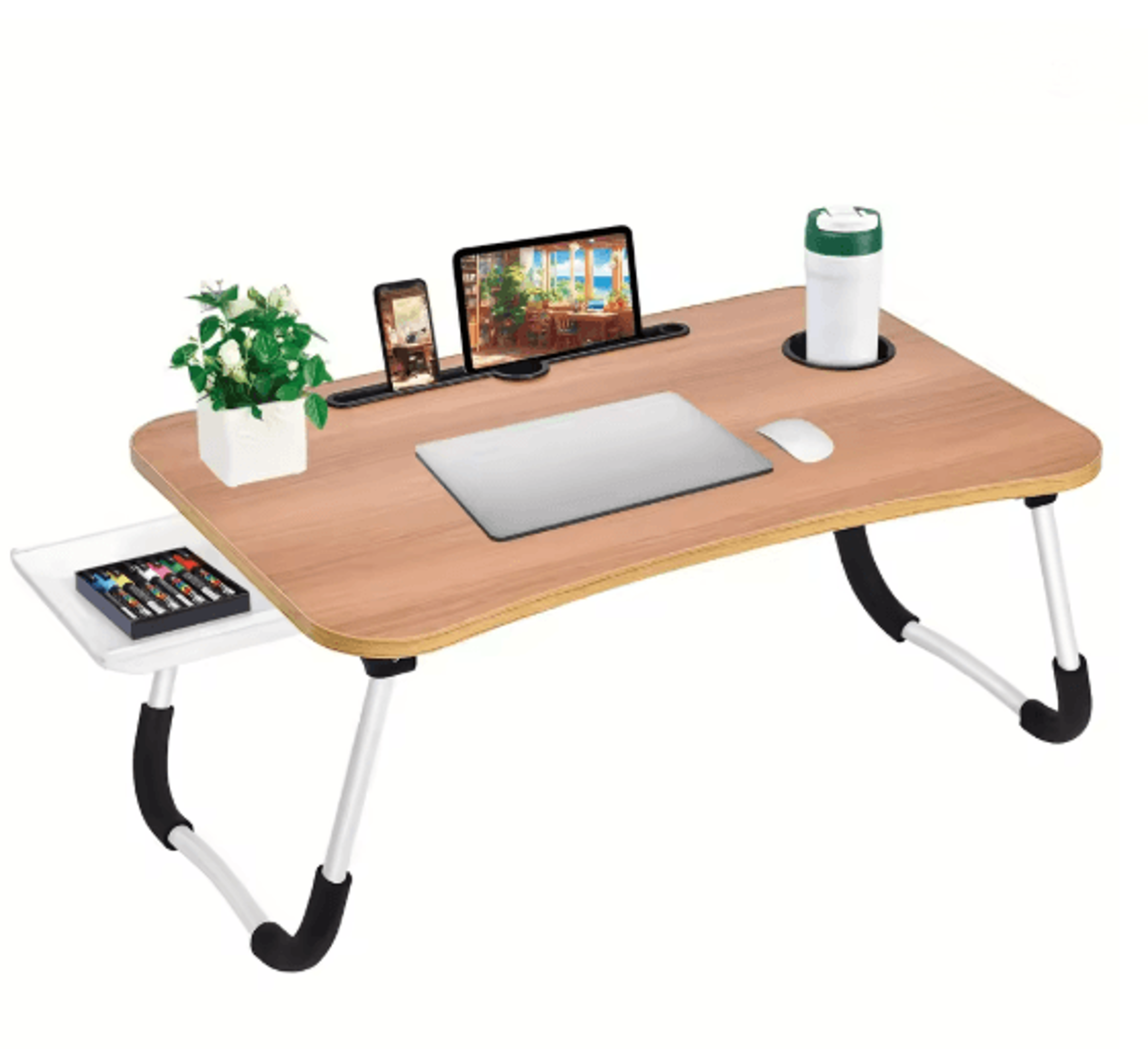 Extra Large Portable Laptop Bed Desk With Cup Holder And Drawer 3