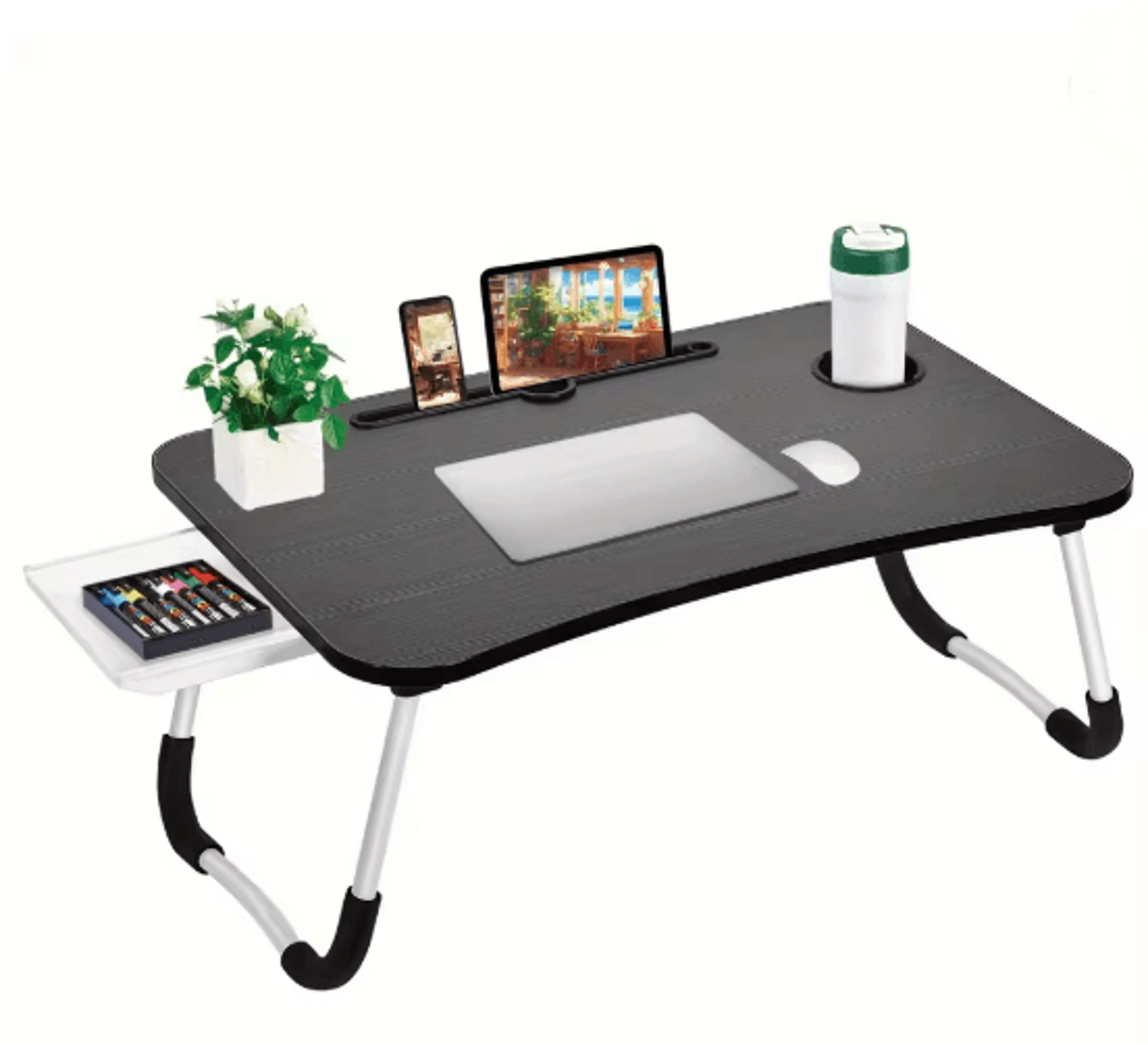 Extra Large Portable Laptop Bed Desk With Cup Holder And Drawer 4