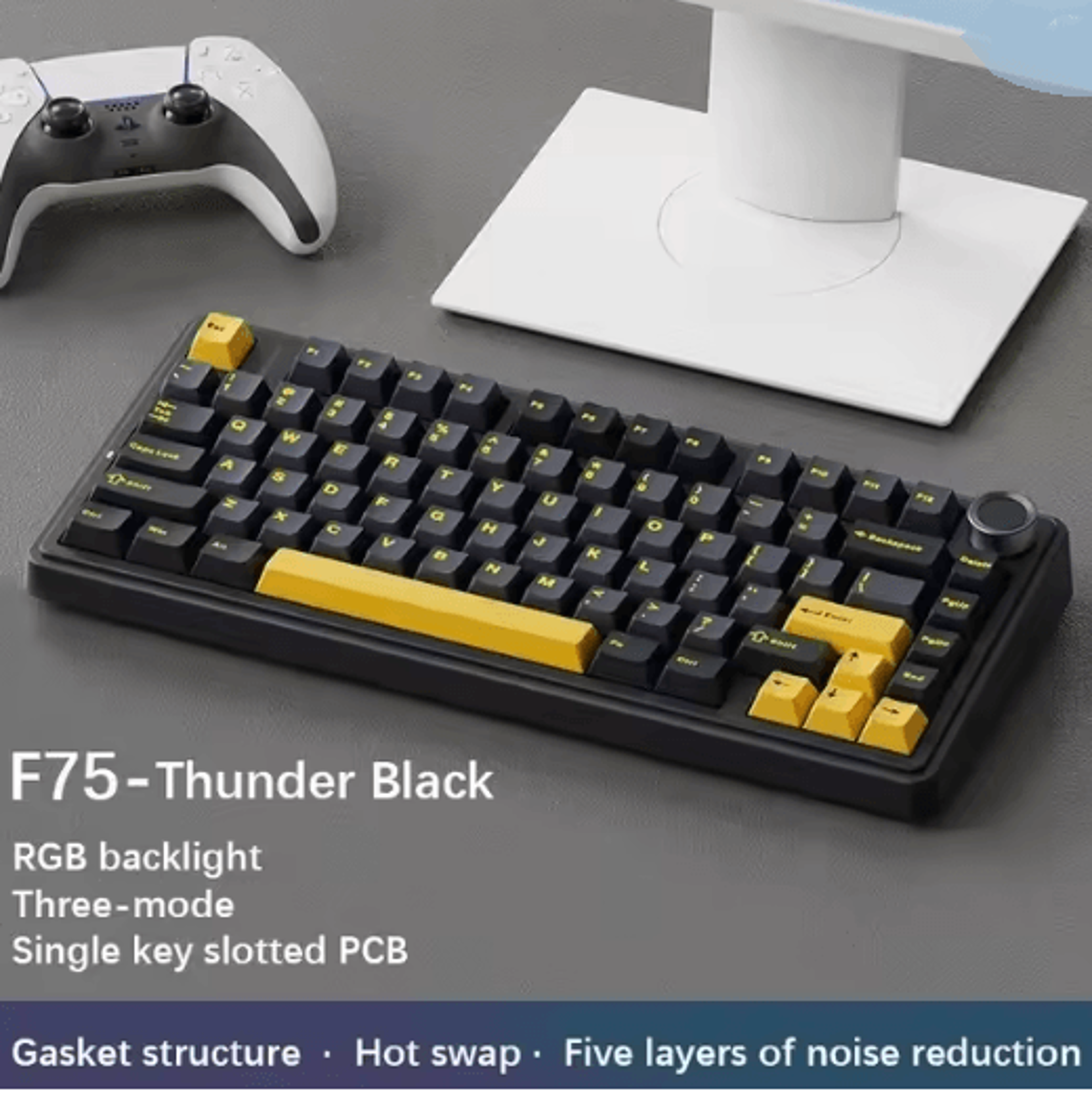 AULA F75 Wireless RGB Mechanical Keyboard 75 Percent Gasket Gaming Layout 3