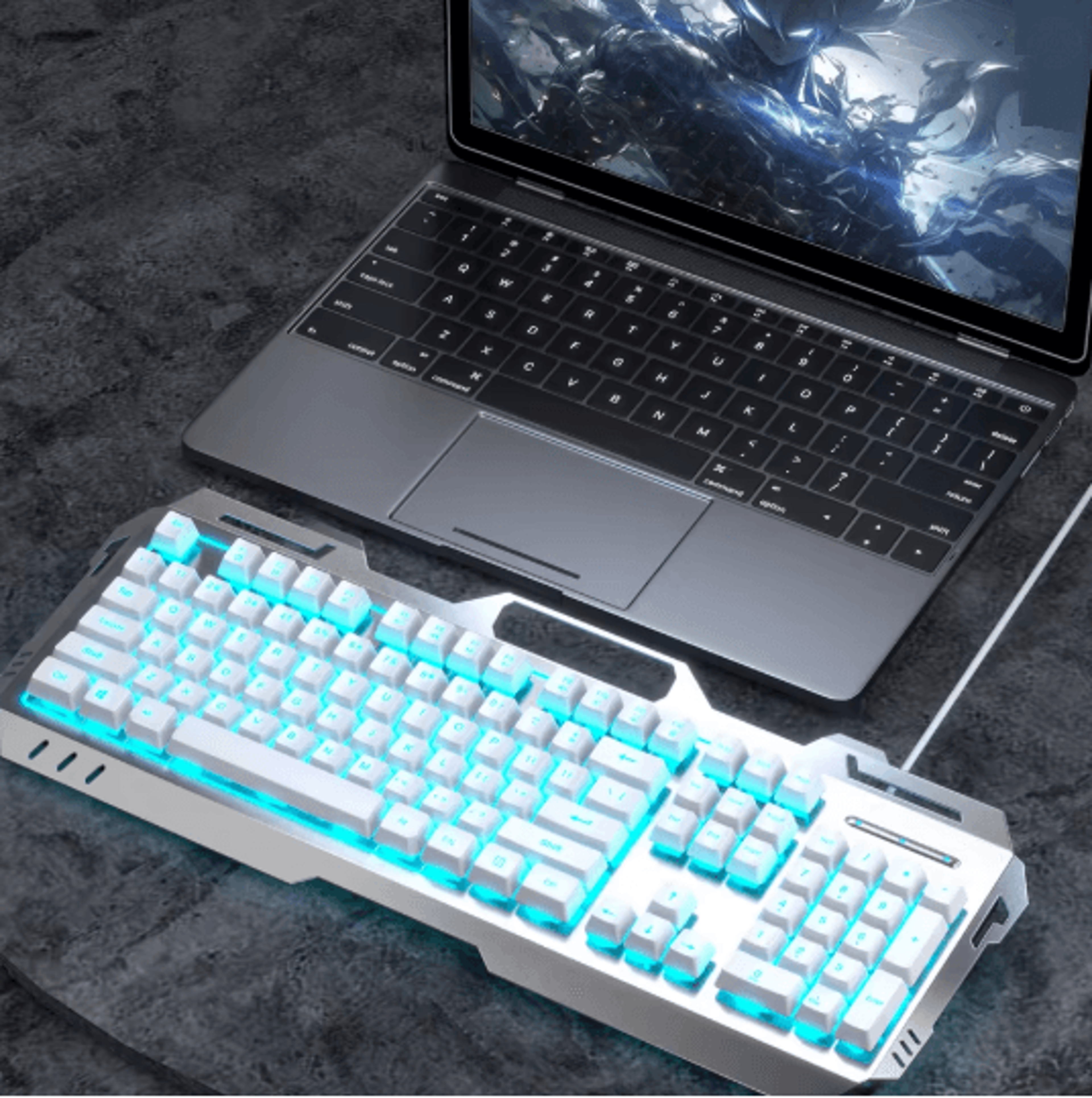 EWEADN GX80Z Silent Gaming Keyboard 104 Key Wired All Metal Backlit 3