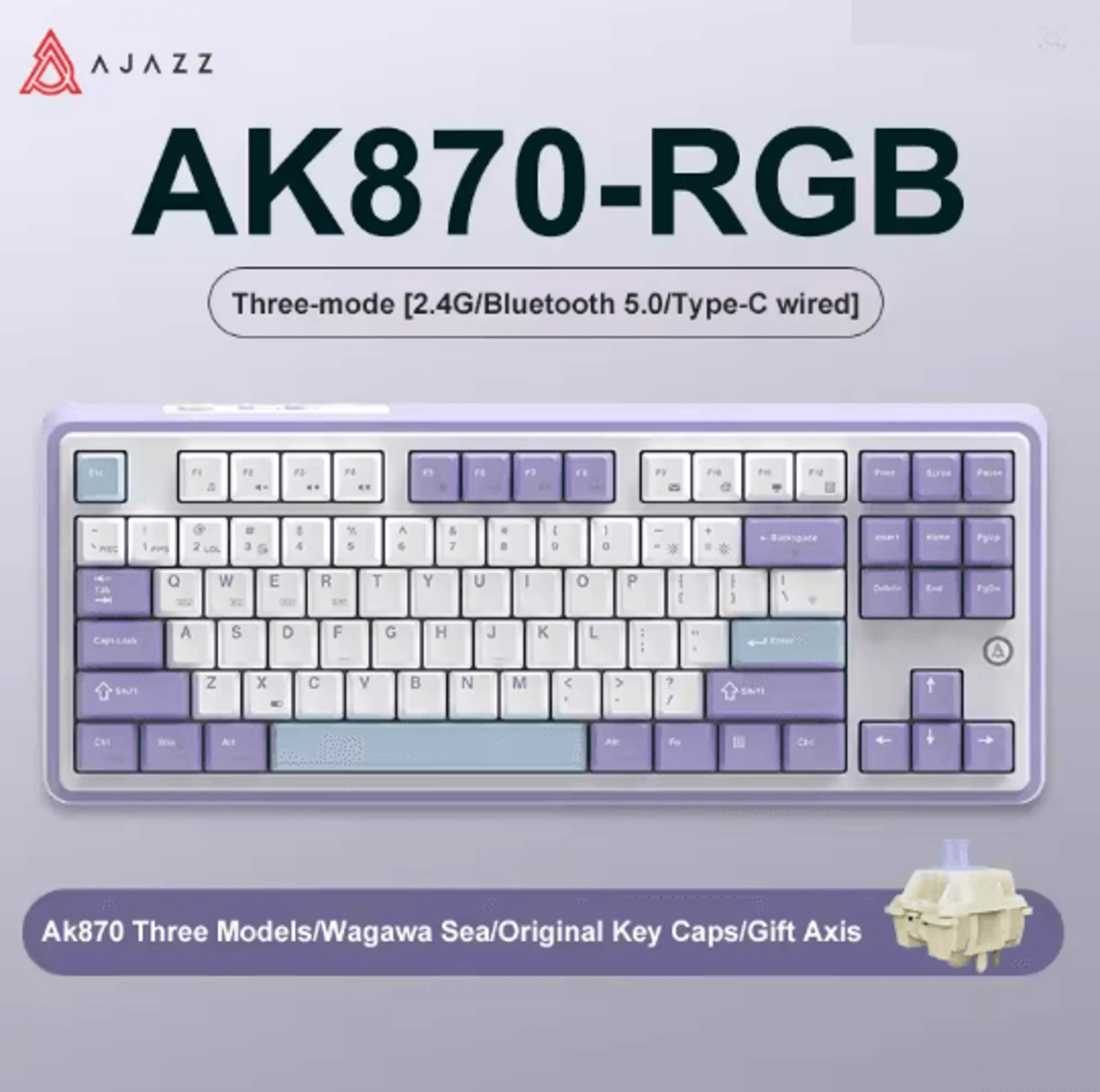 Ajazz AK870 Wireless RGB Mechanical Keyboard 84 Key Hot Swap With TFT Display 4