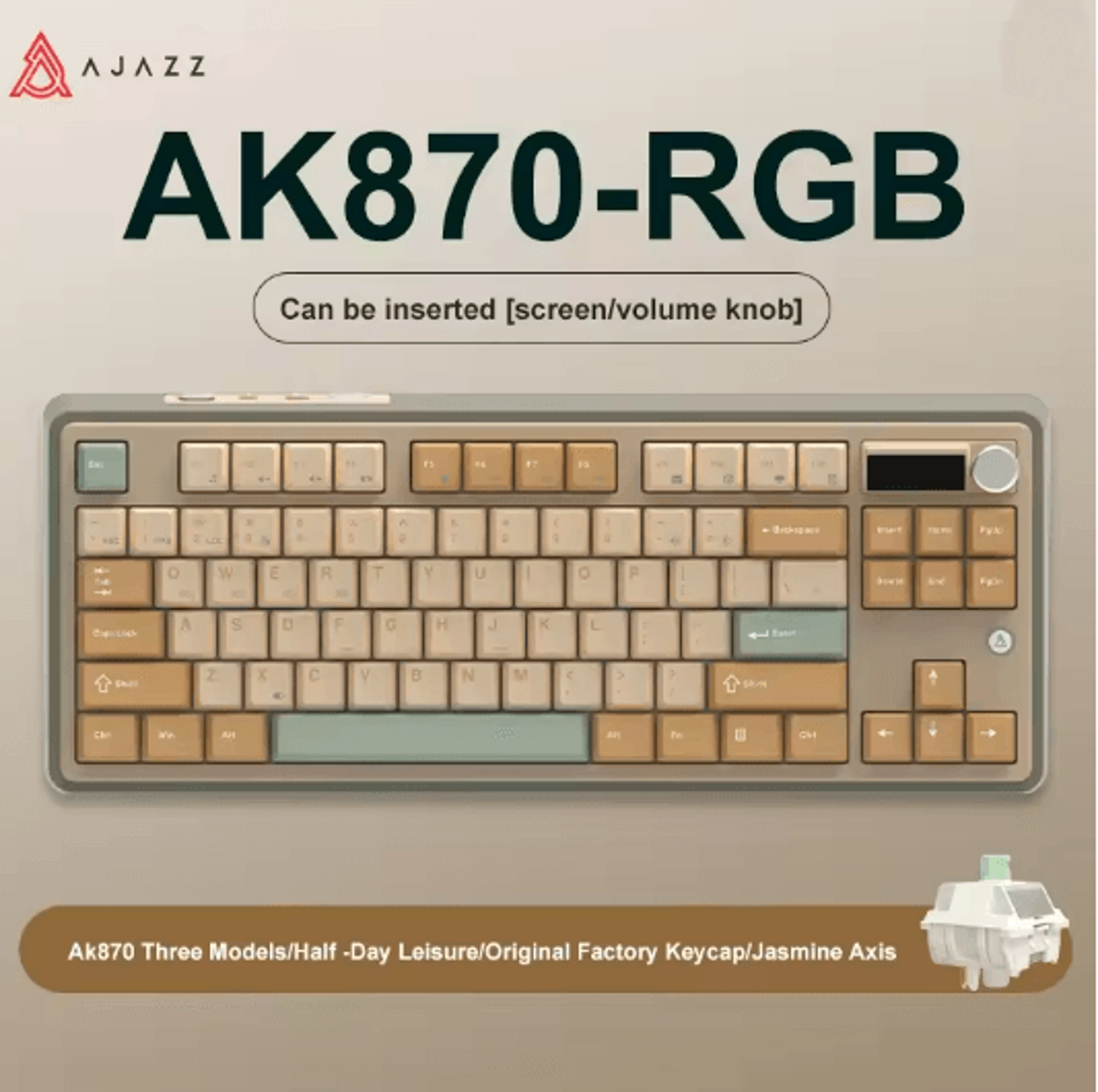 Ajazz AK870 Wireless RGB Mechanical Keyboard 84 Key Hot Swap With TFT Display 7