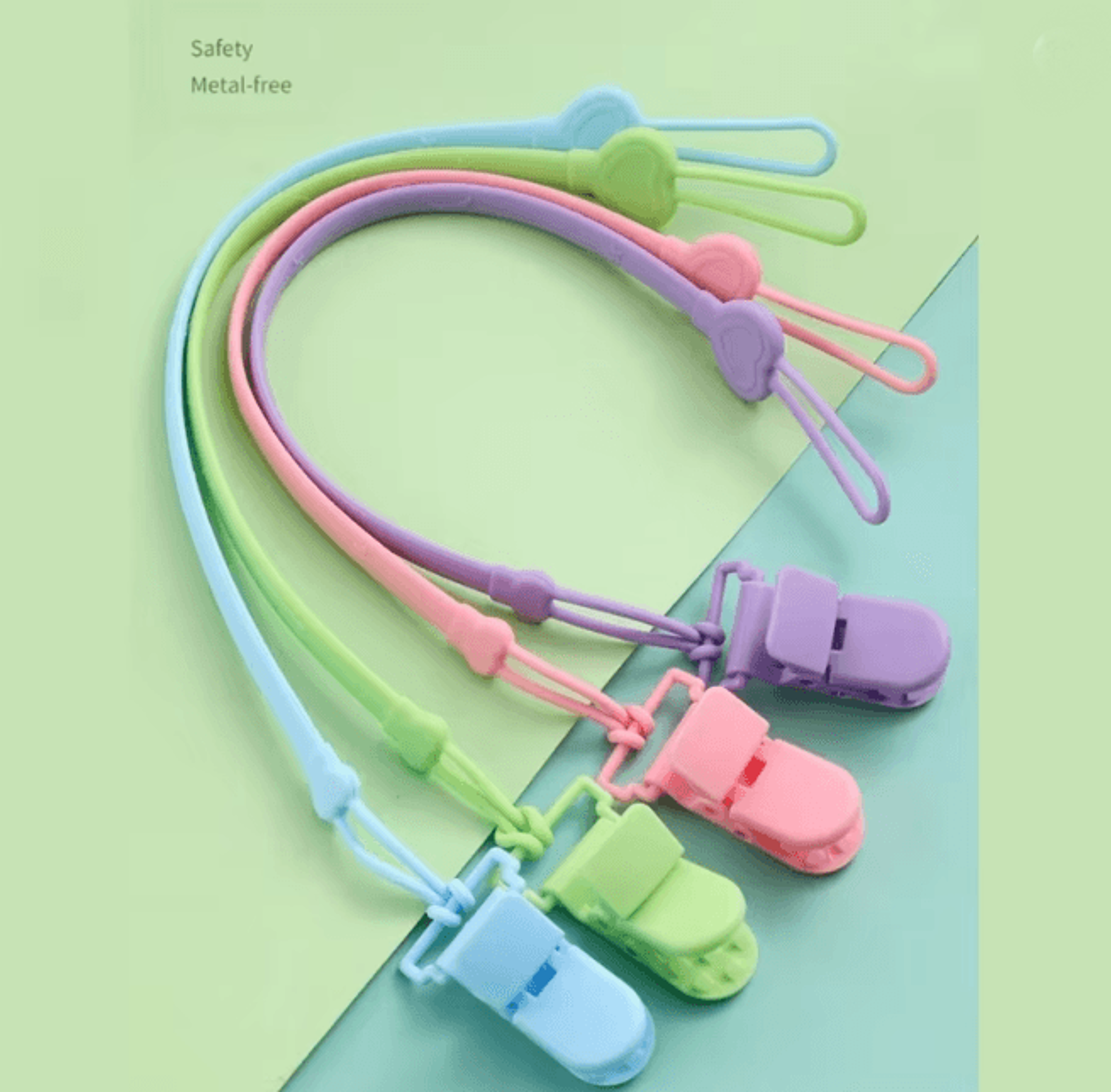 SecureHold Silicone Pacifier Clip With Teether Chain 0