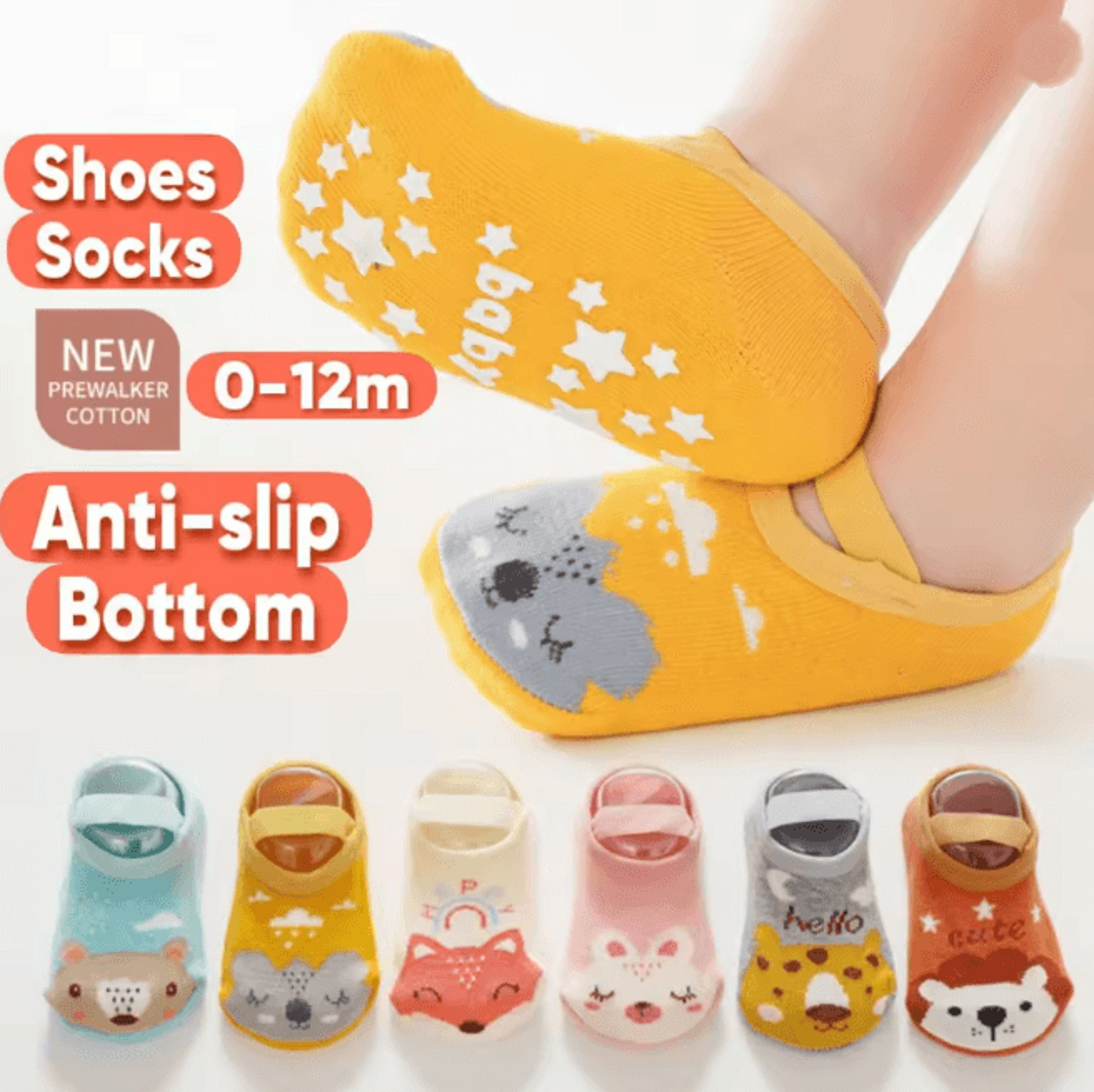 TinySteps Anti Slip Baby Sock Shoes For Newborns And Toddlers 0