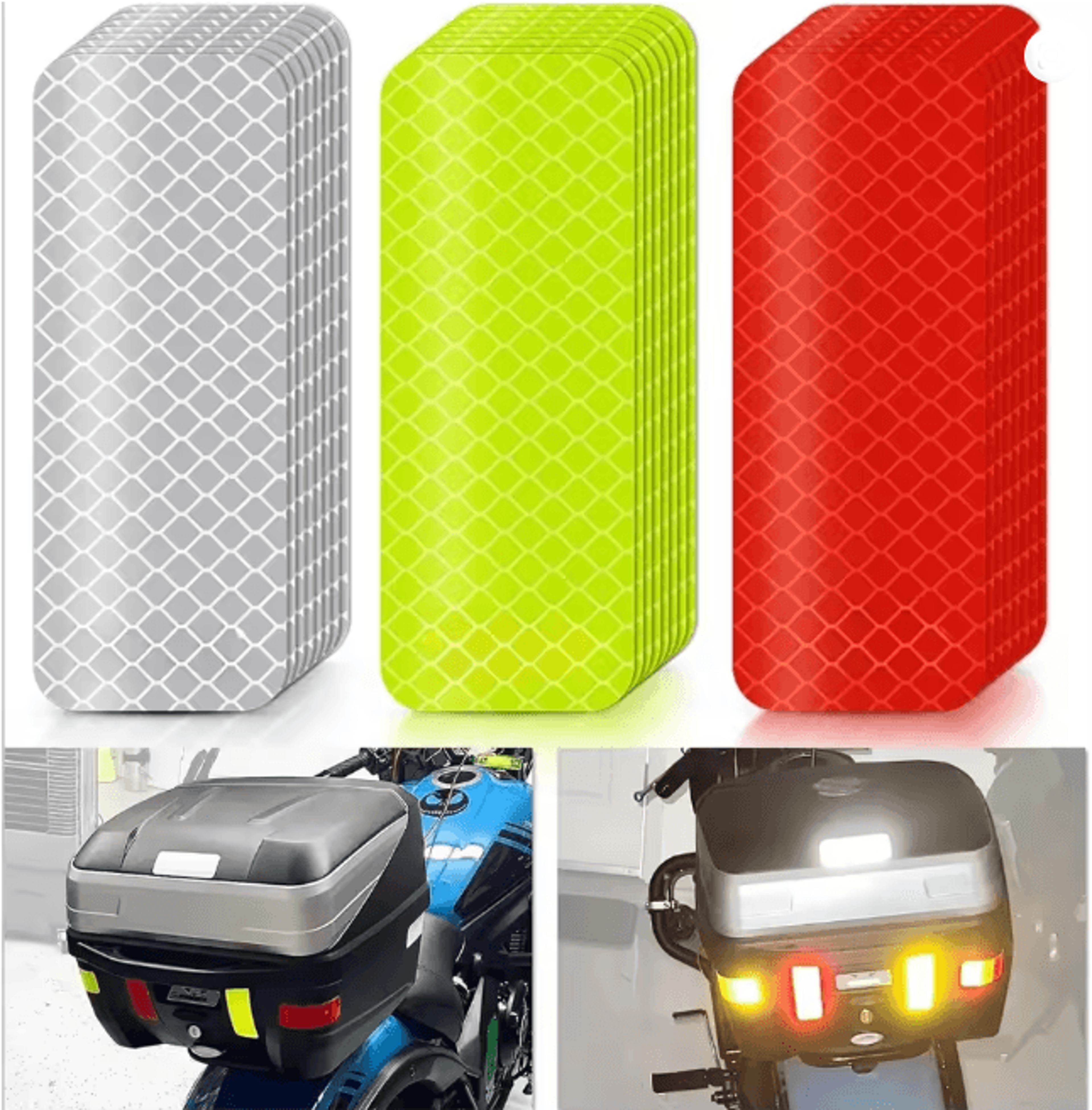 NightGuard Reflective Safety Stickers For Bikes Helmets And Gear 10 Pack 0