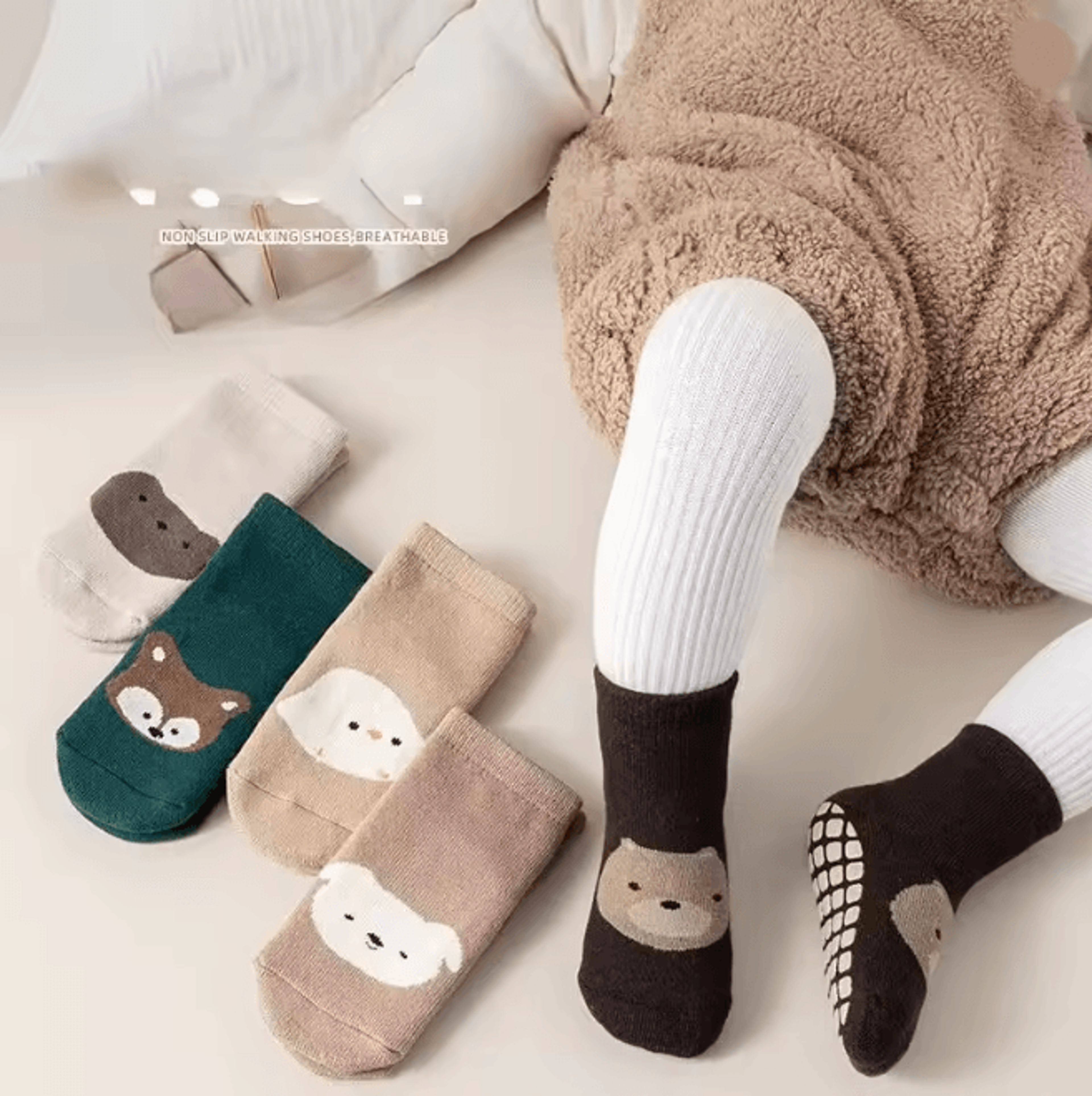 SmileGrip Baby Non Slip Floor Socks 6 Pair Set For Boys And Girls 0